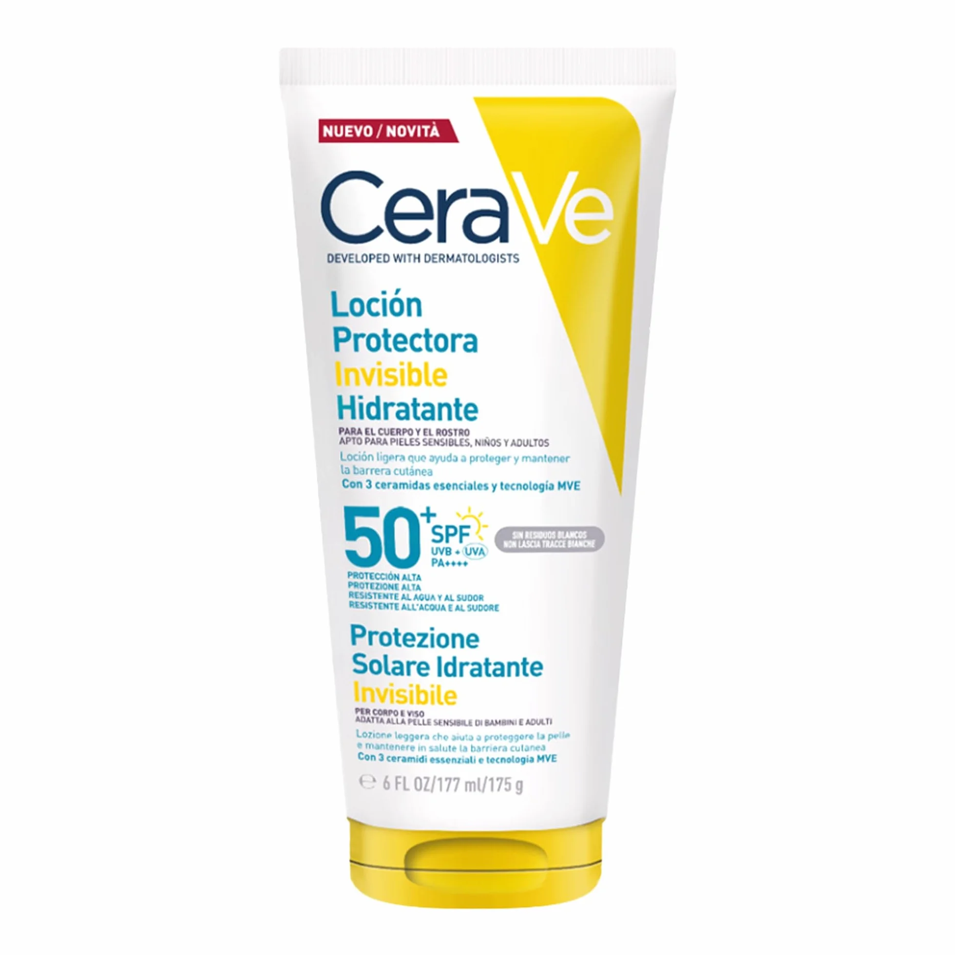 CeraVe Loción Protectora Invisible Hidratante SPF 50+ 177 ml