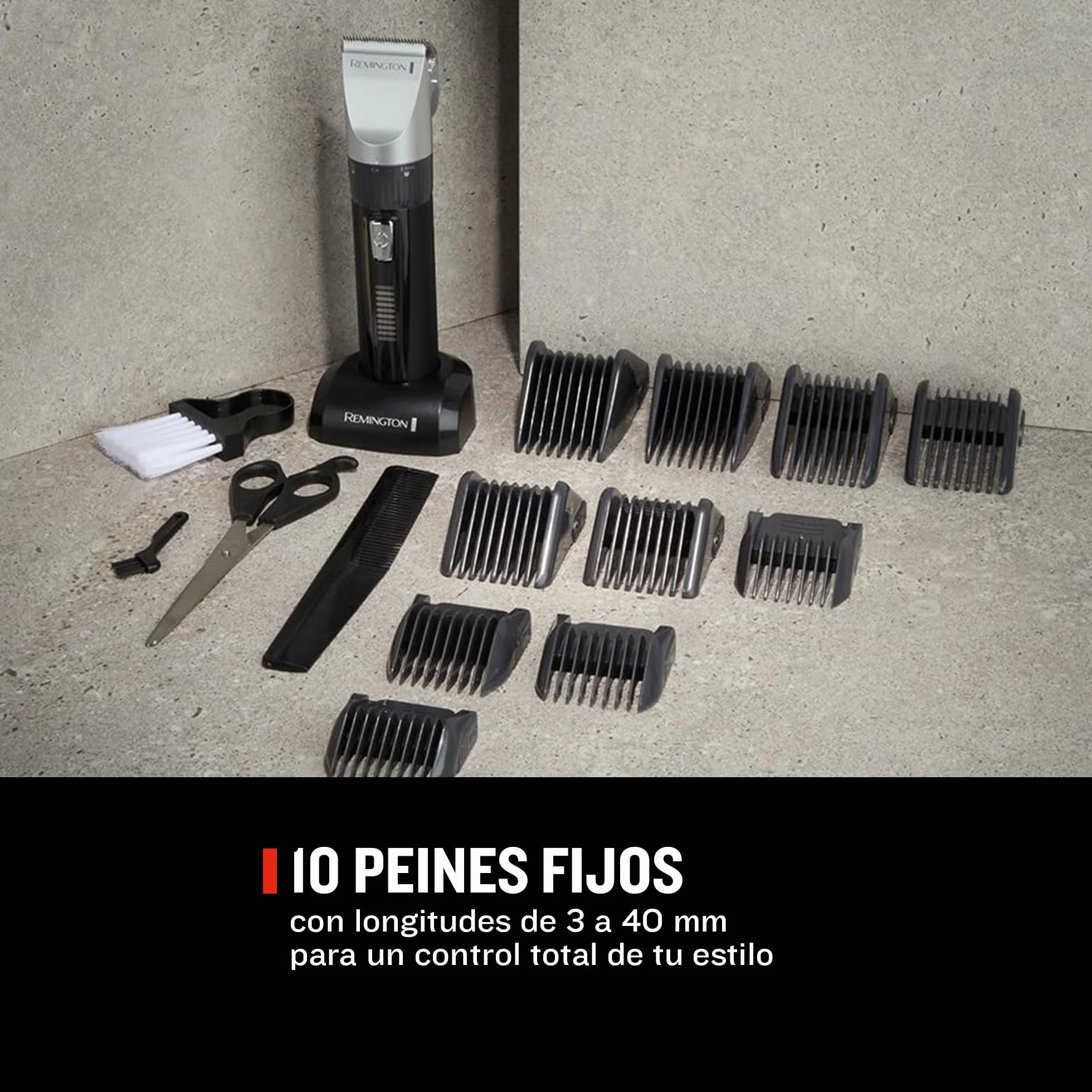 Remington Genius Máquina de Cortar Pelo Hombre cuchillas cerámica autoafilables 0,8-40 mm recargable inalámbrico litio HC5811