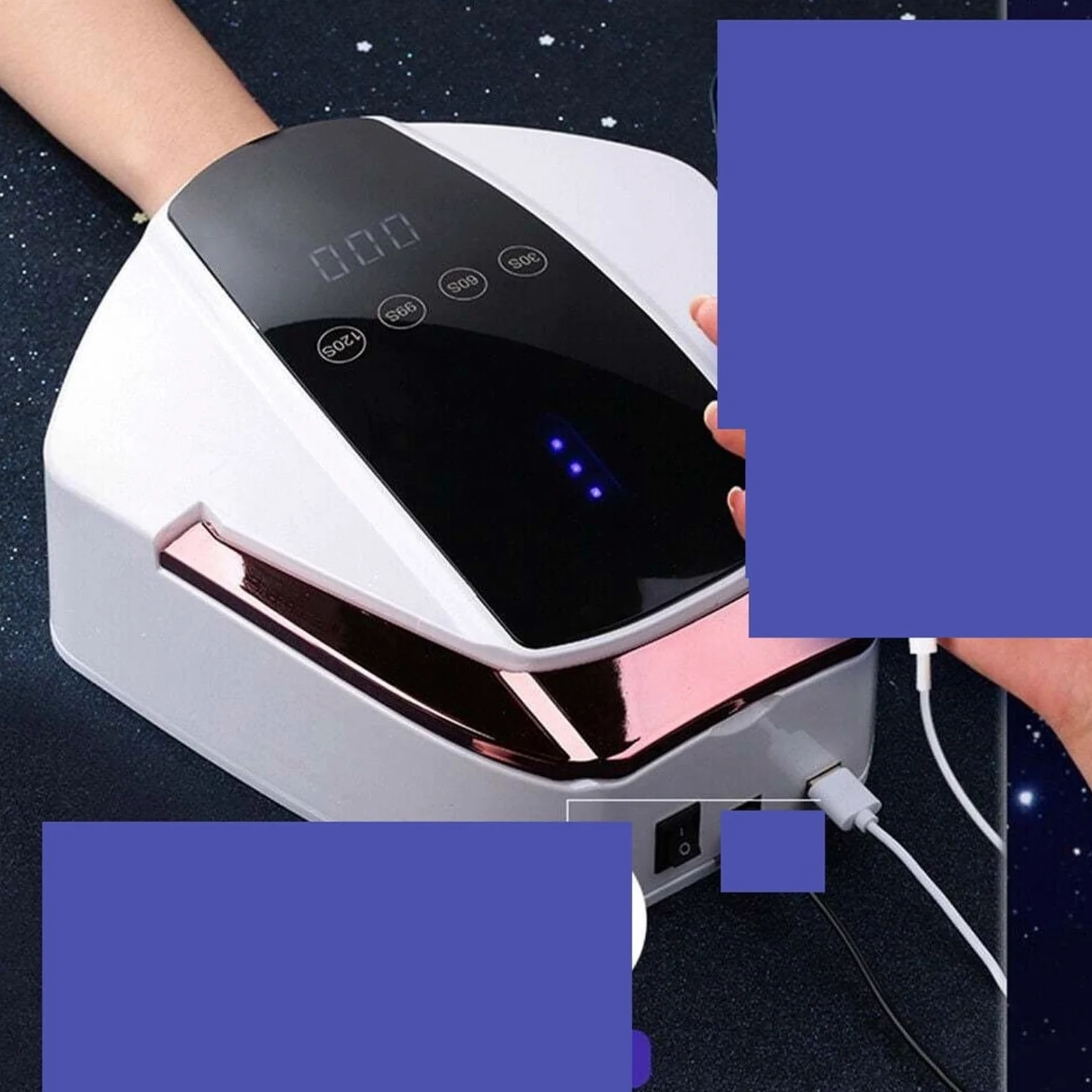 Lámpara LED para uñas, Secador de uñas LED/UV, lámpara esmalte gel 96 W