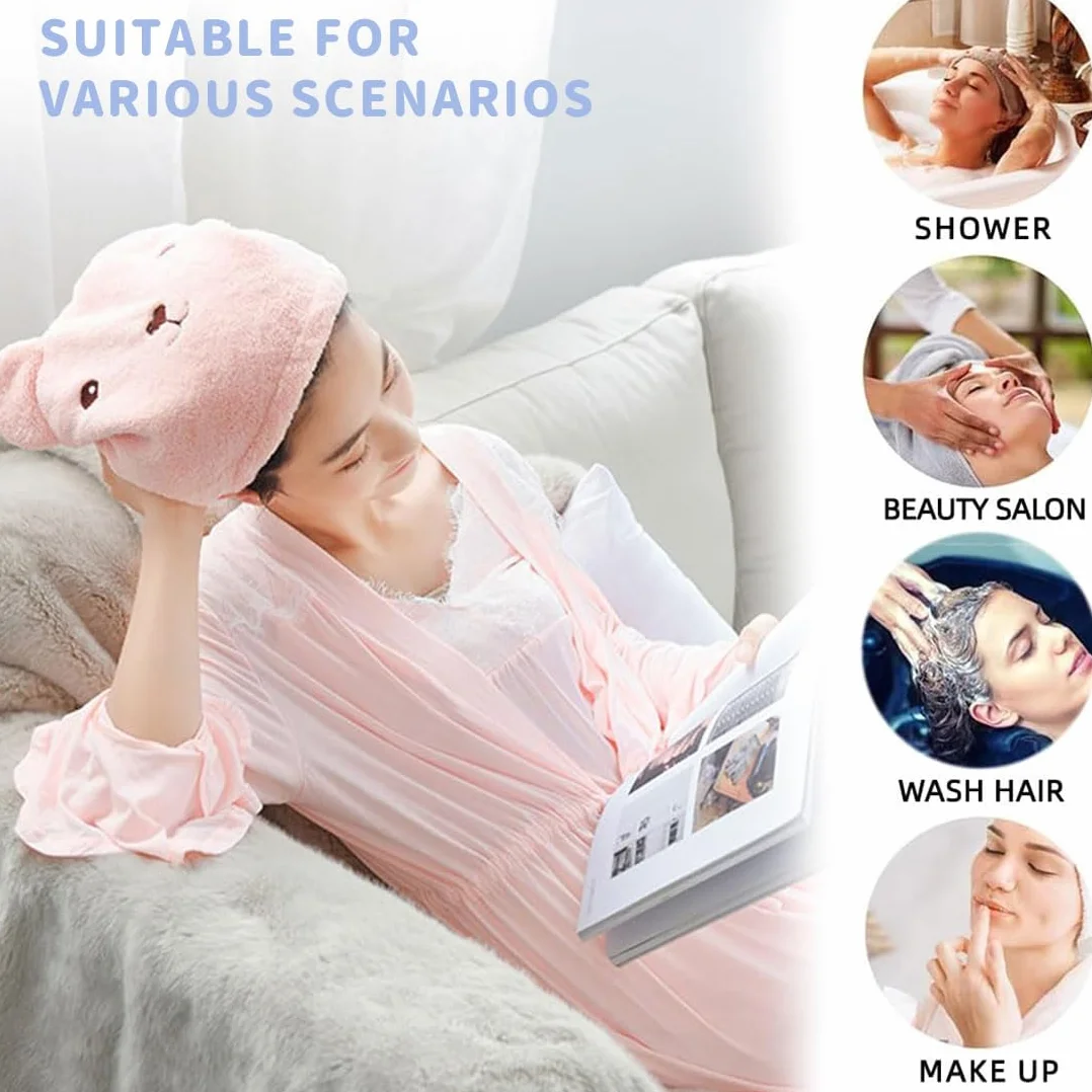 Turbante de microfibra de secado rápido para pelo juego 2 unidades mujeres niños gorros toalla baño
