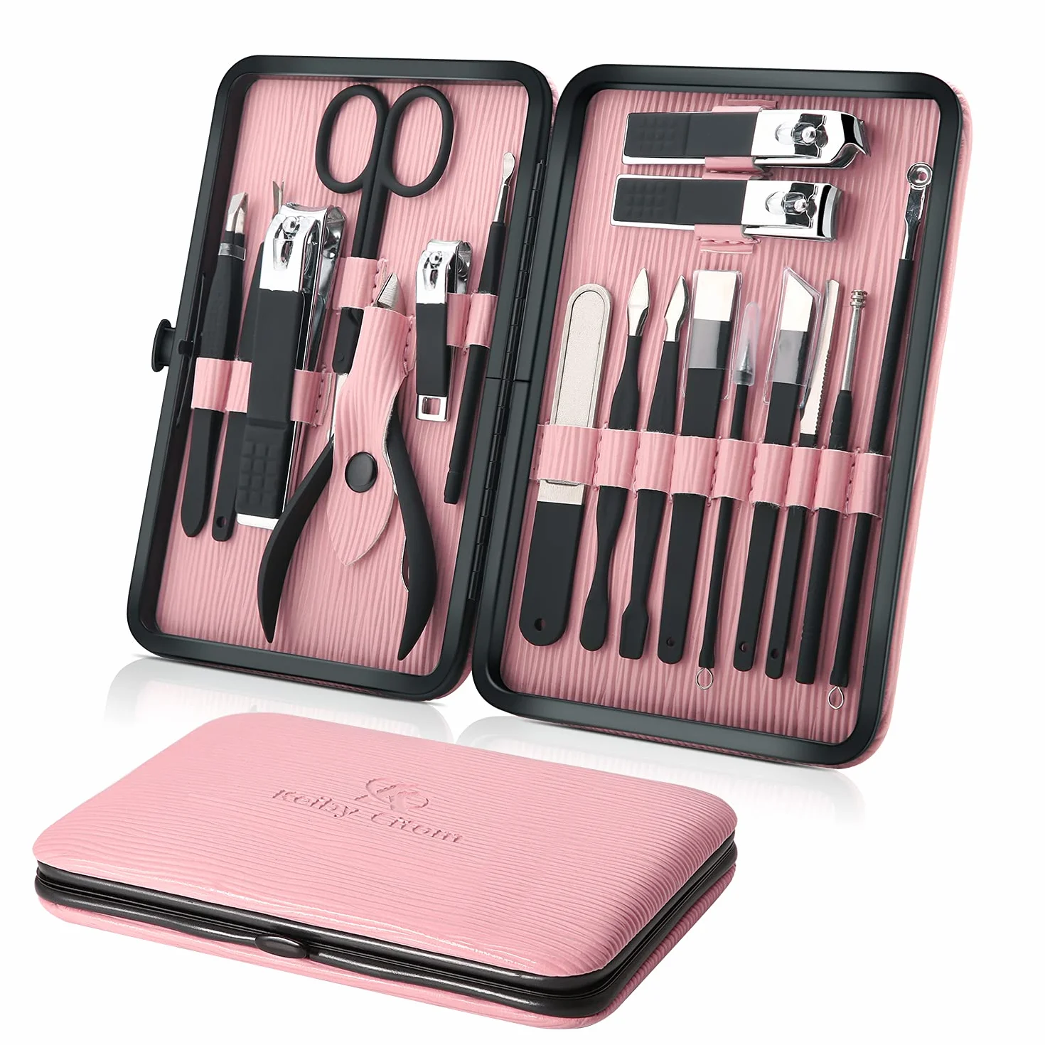 Cortaúñas Acero Inoxidable Grooming Kit Set 15 Piezas Manicura Pedicura