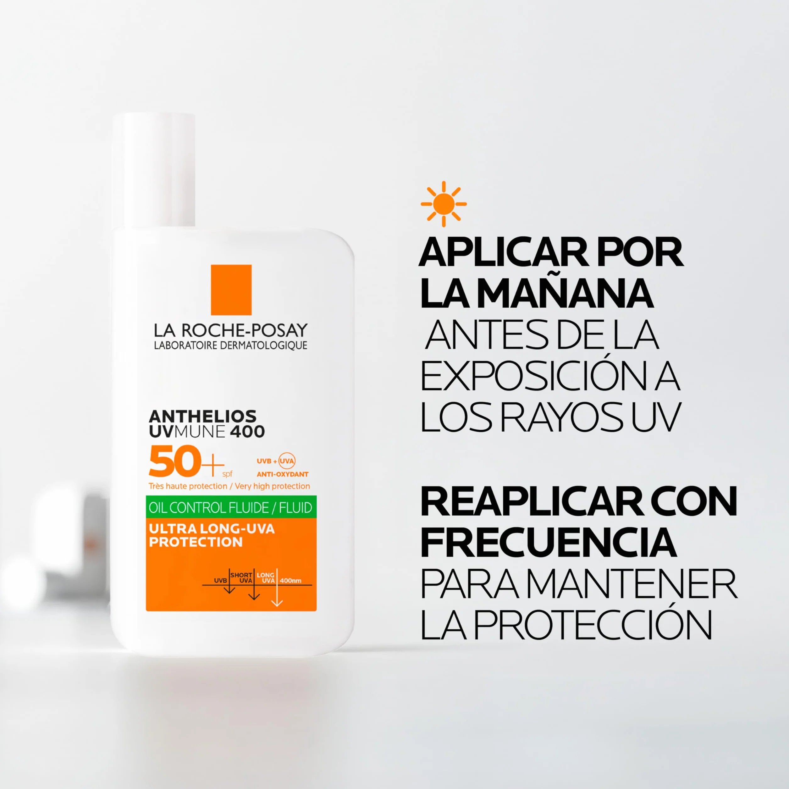 La Roche Posay Anthelios UV-MUNE 400 Oil Control Fluido Invisible SPF50+ Protector Solar 50 ml