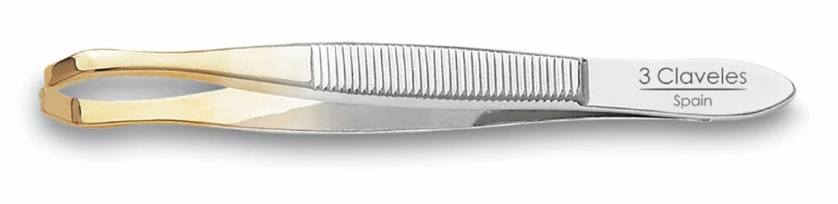 Pinza de Depilar Punta Cangrejo Oro 8 cm