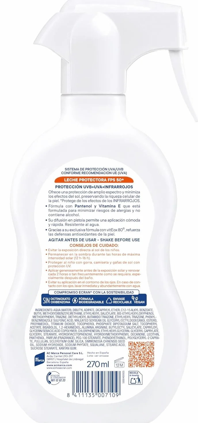 Ecran Denenes FPS 50+ Protección UVB UVA IR-A 270ml