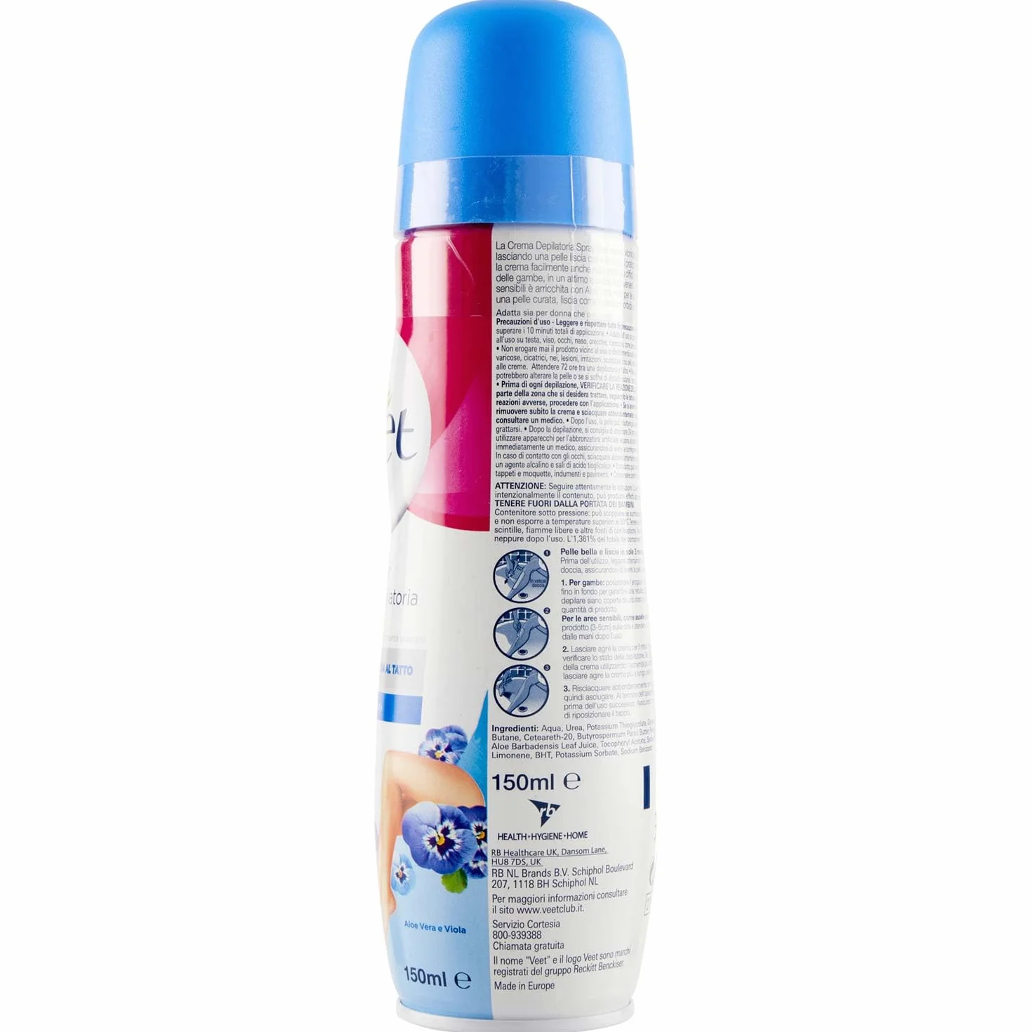 Veet Crema Depilatoria Spray para Piel Delicada 150 ml