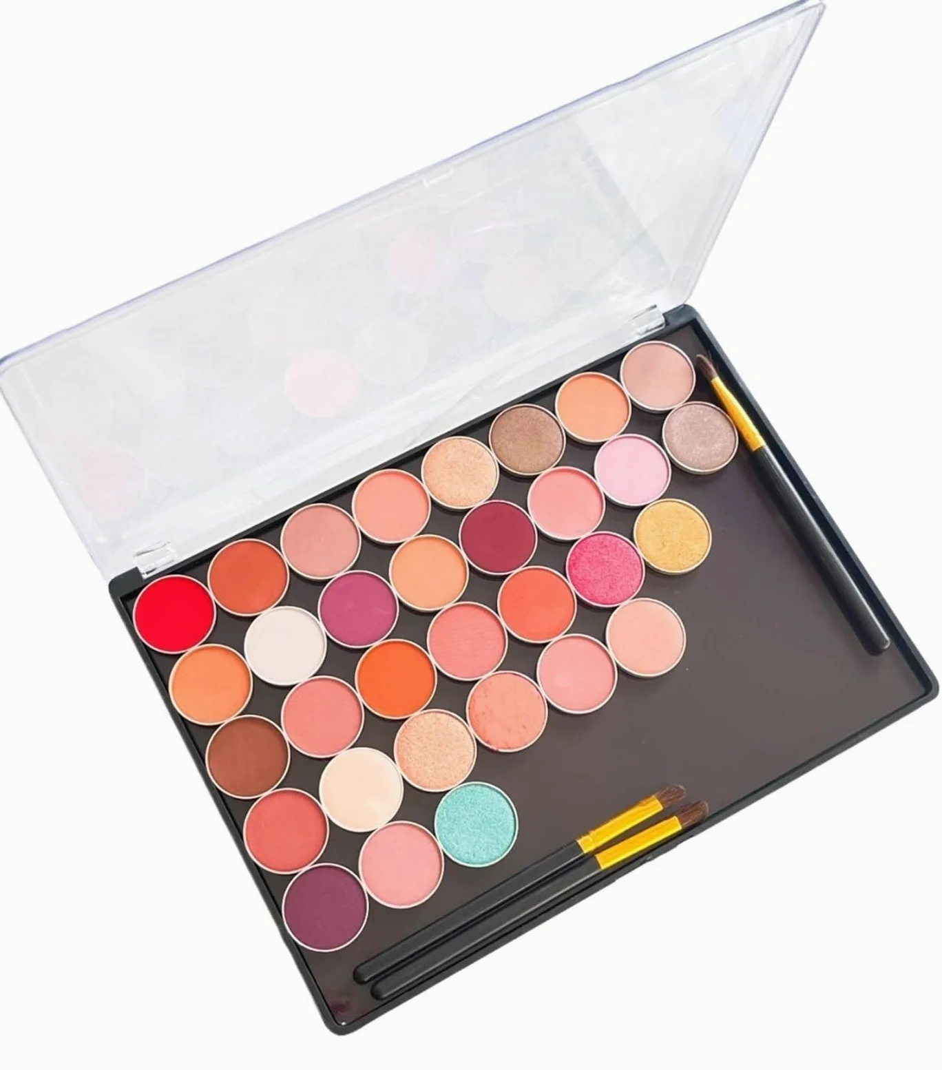 Paleta De Sombras De Ojos VacíA 5 unids/lote, sin logotipo, paleta de sombra de ojos de plástico magnético vacía grande, Caja de almacenaje for maquillaje XL con cubierta transparente