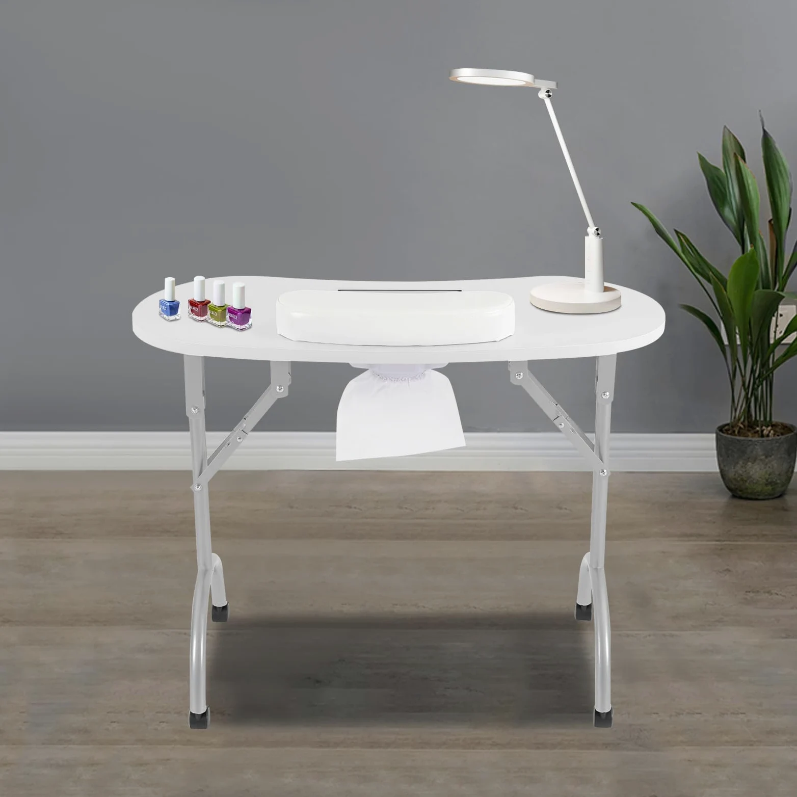 Manicure Table Nail Collector Modern estación de uñas Blanco Rectángulo | Perfecto para el estudio y el hogar, proporciona un entorno higiénico con filtro de polvo y facilita el trabajo preciso