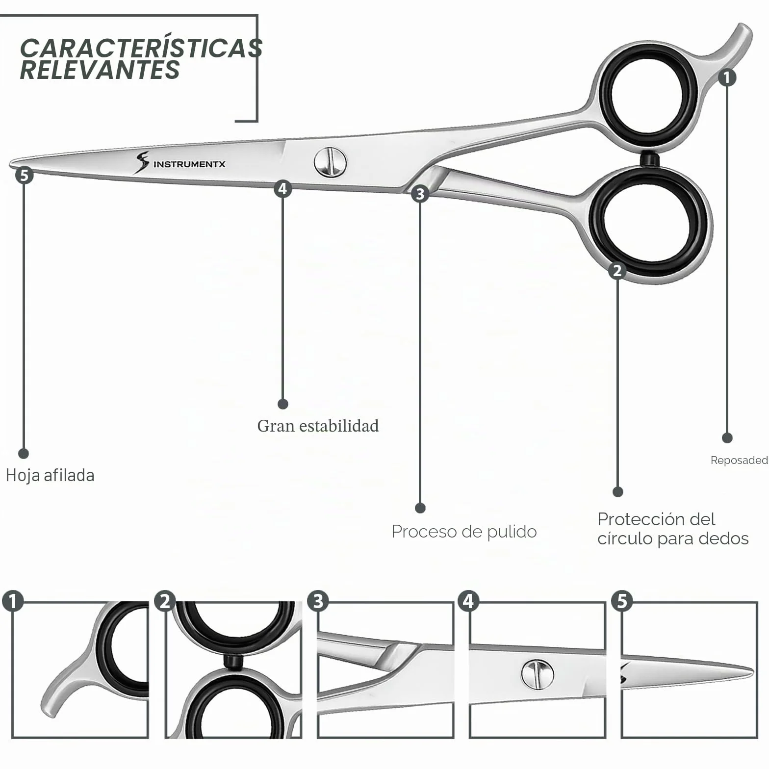 SS INSTRUMENTX Tijeras Peluquería Profesional Acero Inoxidable Corte de Precisión