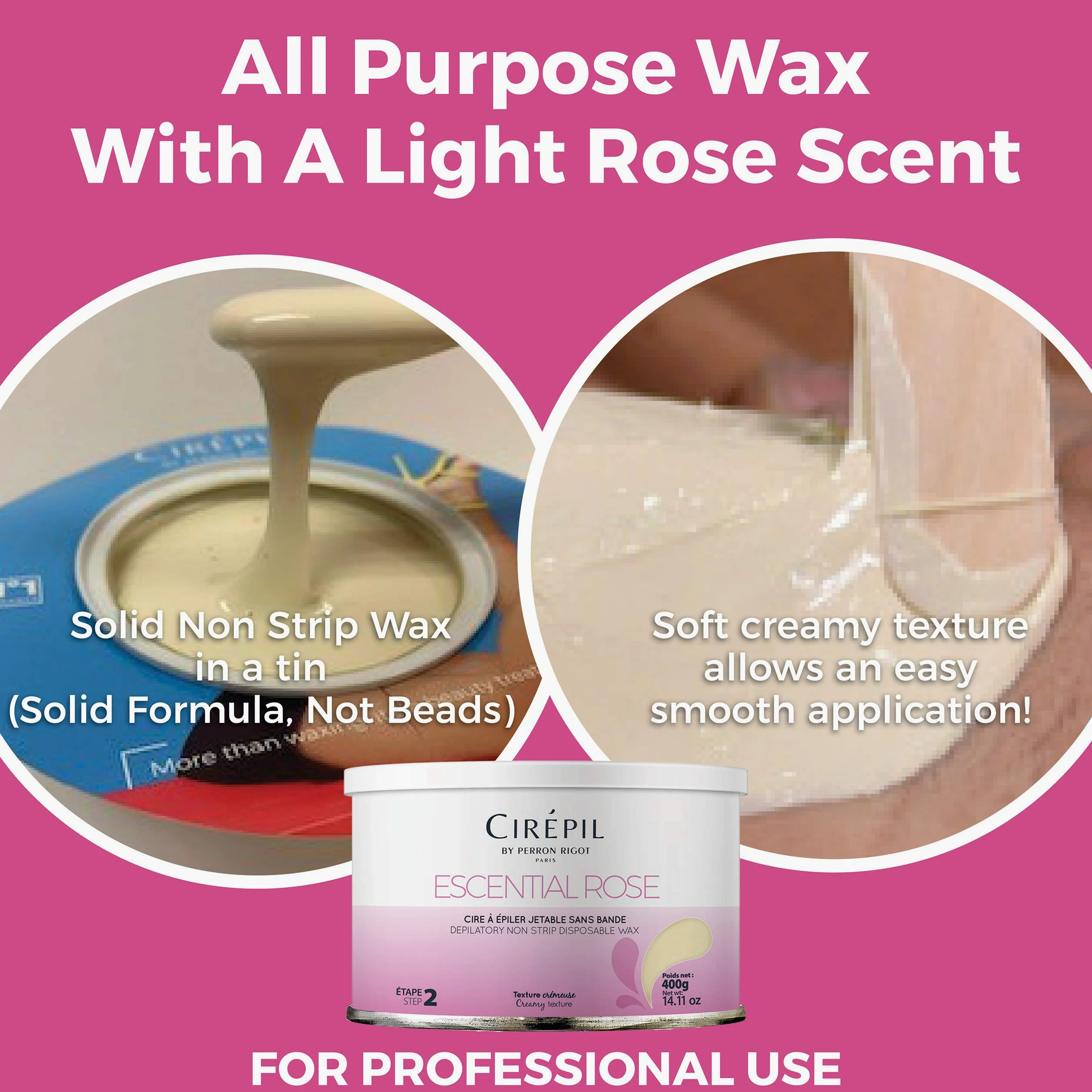 Escential Hair Removal Wax Rose 14.11 oz(Packaging May Vary) by Escential