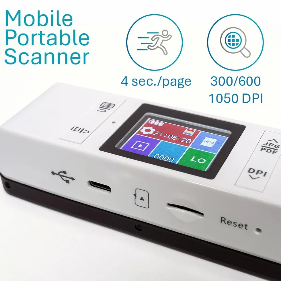 IRIScan Book v7 Escáner Portátil Inalámbrico A4 Documentos PDF Editor Gratuito Escaneo USB SD