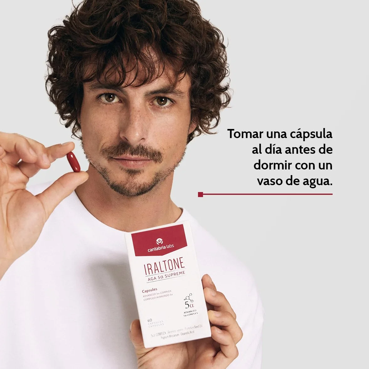 Cantabria Labs - Iraltone AGA 5α Supreme - 60 Cápsulas - Formulado para el manejo de la caída capilar crónica severa - Complemento alimenticio - Sin Gluten y Lactosa