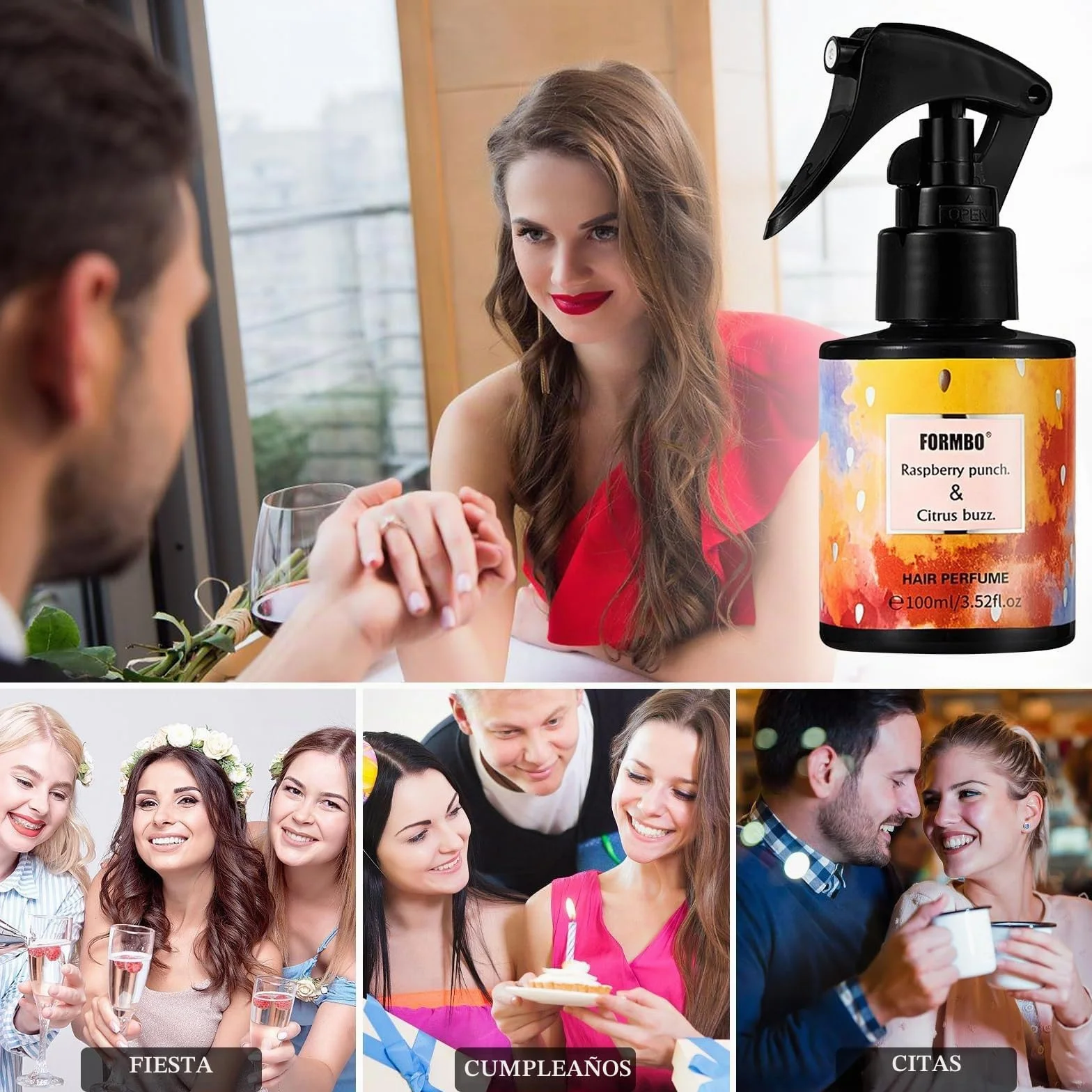 Perfume para el cabello mujer 100 ml Fragancia floral fresca duradera Antiencrespamiento Antiestático