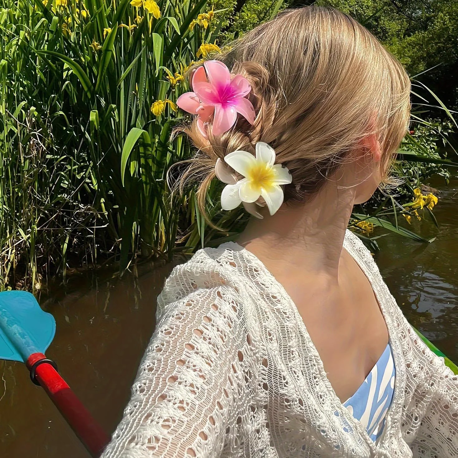 Pinzas para el Pelo con Diseño de Flor, Clips de Pelo de Flores para Mujeres, Boda