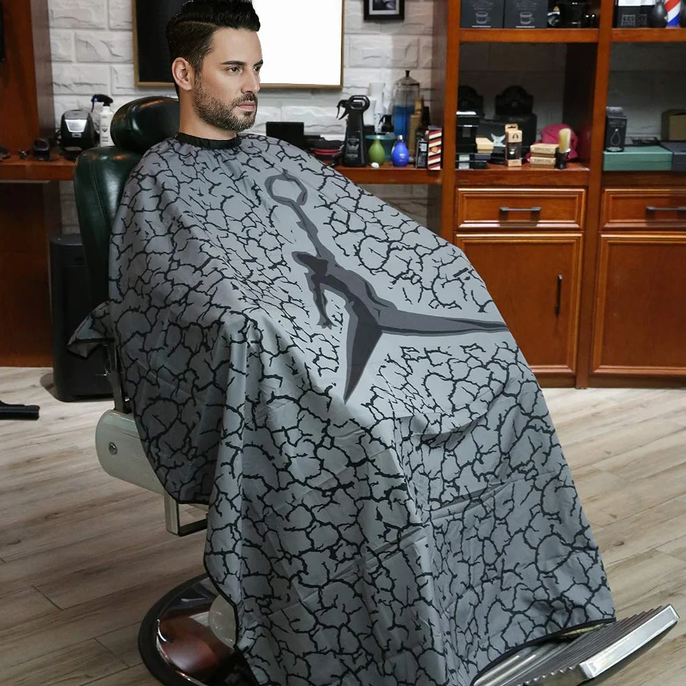 Capa de Peluquero Profesional 50x60 Pulgadas Cierre a Presión Gris