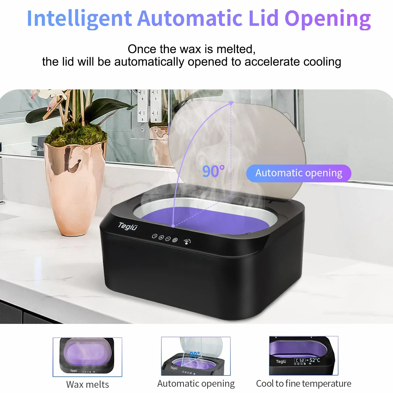 Calentador de Parafina para Manos y Pies 4L Tapa Automática 200W FHC-2222 Negro