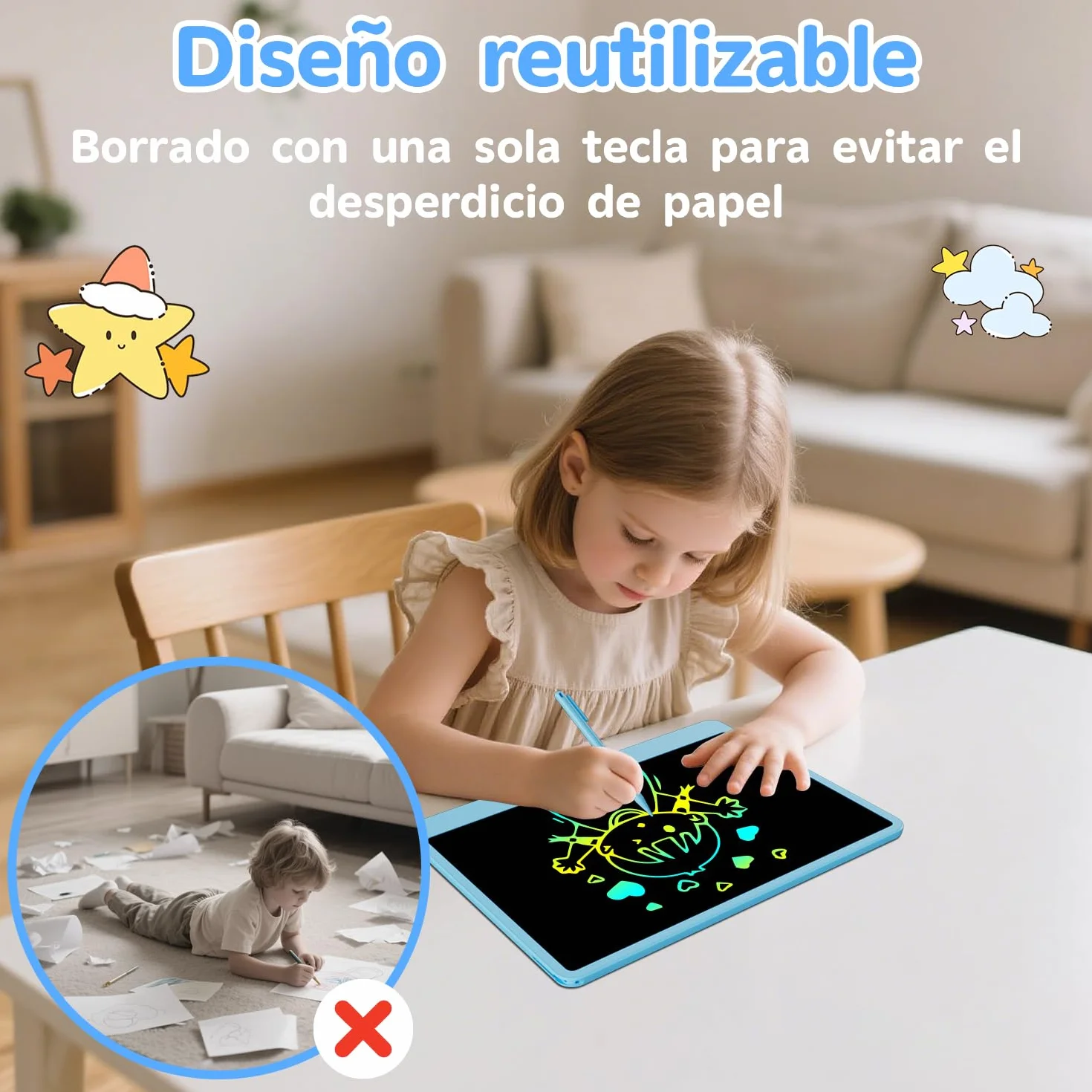 Electight Tableta de Escritura LCD 12 Pulgadas Edición Mejorada Tablero de Dibujo Electrónico Color para Niños