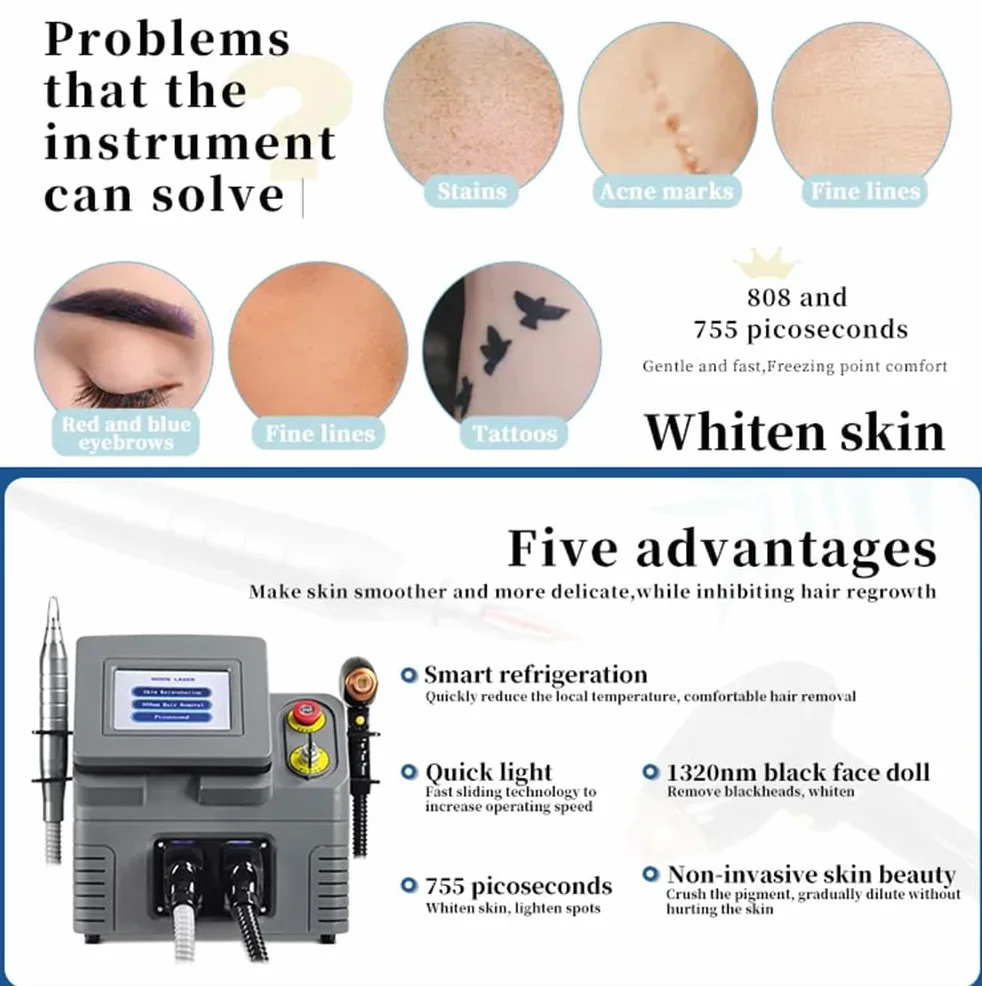 Máquina de eliminación de tatuajes GURSAC Picosecond 220 V 808 nm láser de diodo