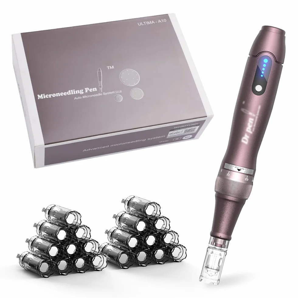 Dr.Pen Ultima A10 Dermapen Microneedling Pen Inalámbrica Profesional con 22 Cartuchos de Repuesto