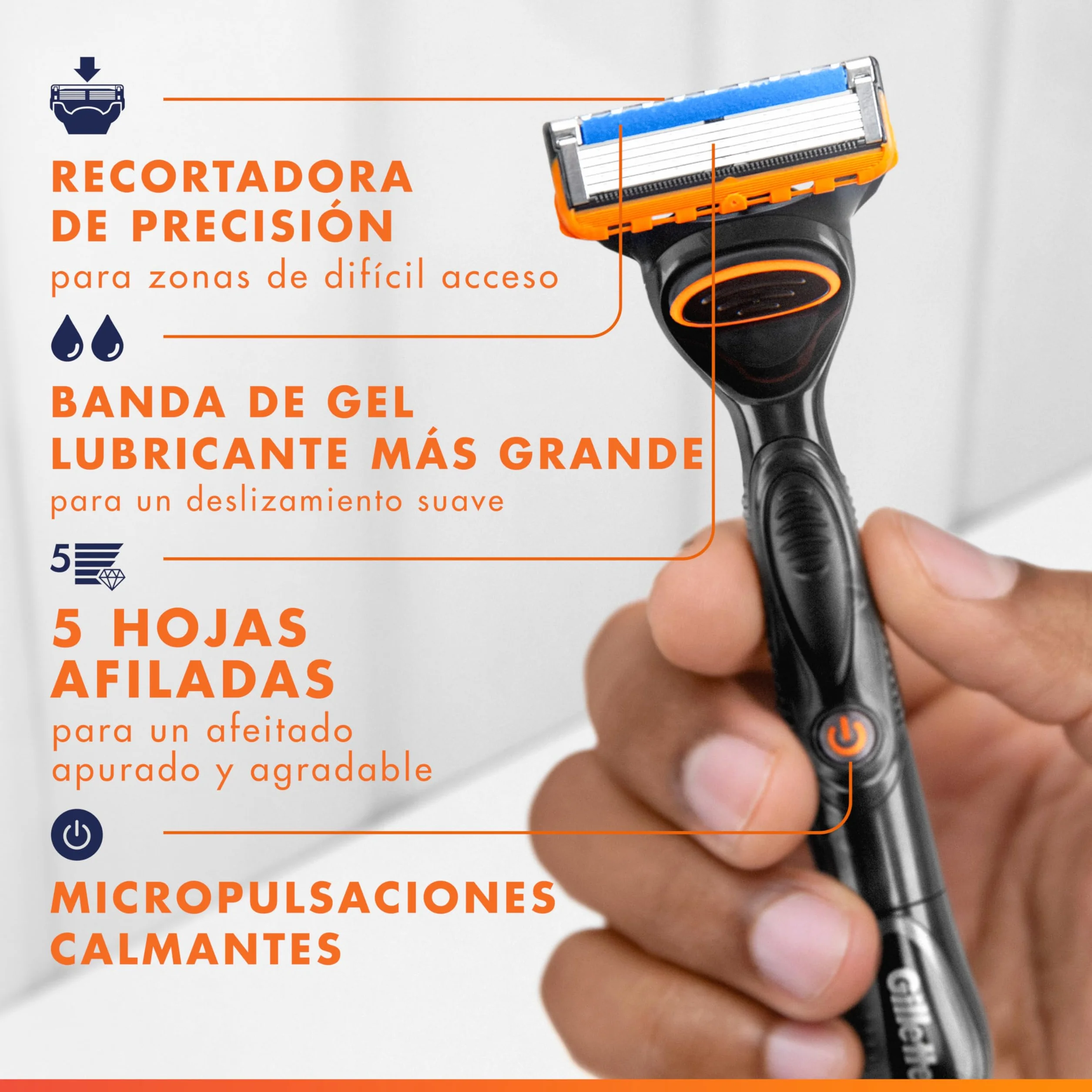 Gillette Fusion5 Power Maquinilla de Afeitar para Hombre con 12 Cuchillas