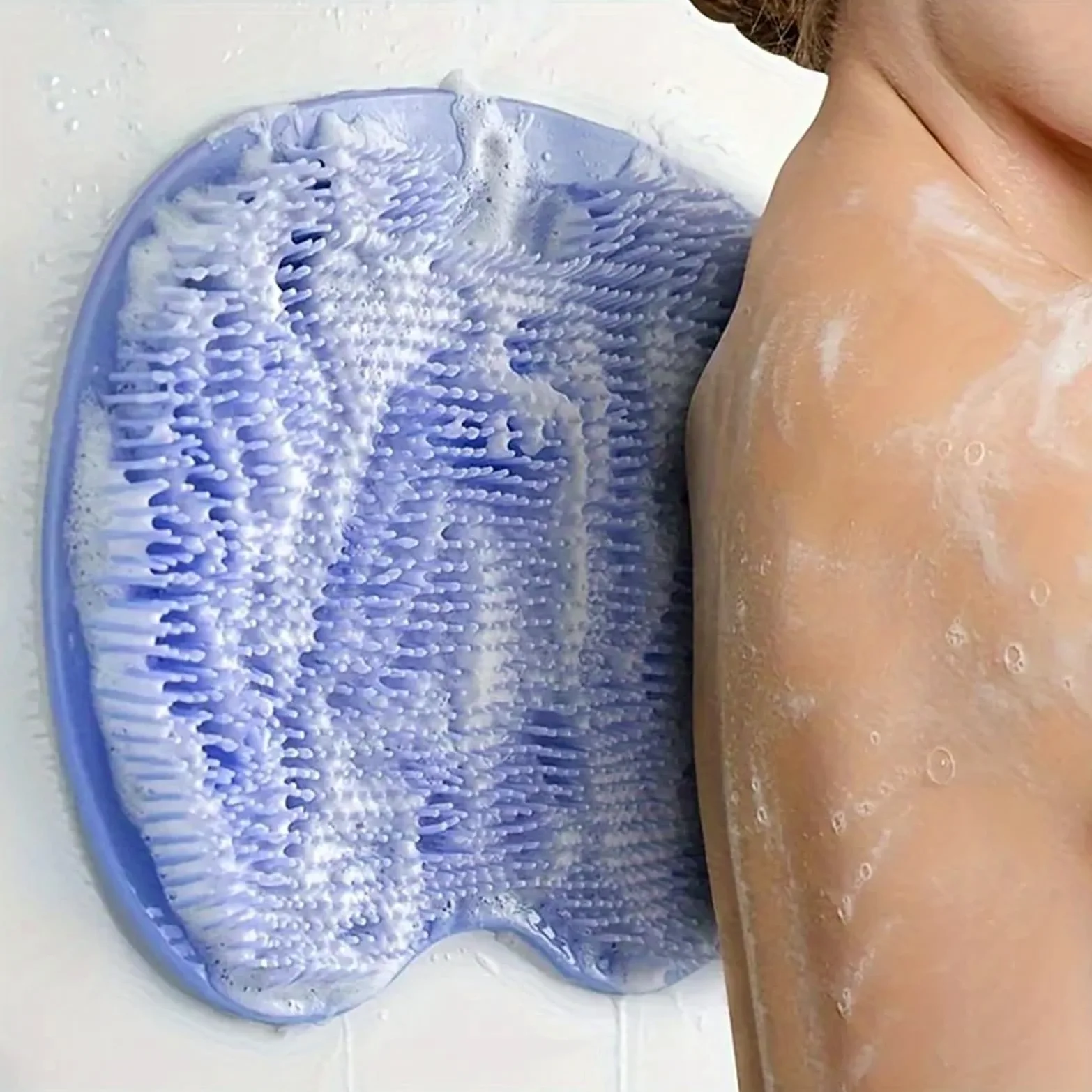 2 uds Cepillo de baño Almohadilla Exfoliante Almohadilla de Masaje de pies de Ducha Cepillo de Ventosa for Limpiar la Parte Trasera del pie Cepillo de Lavado Cuerpo de baño para Baño(Gray)