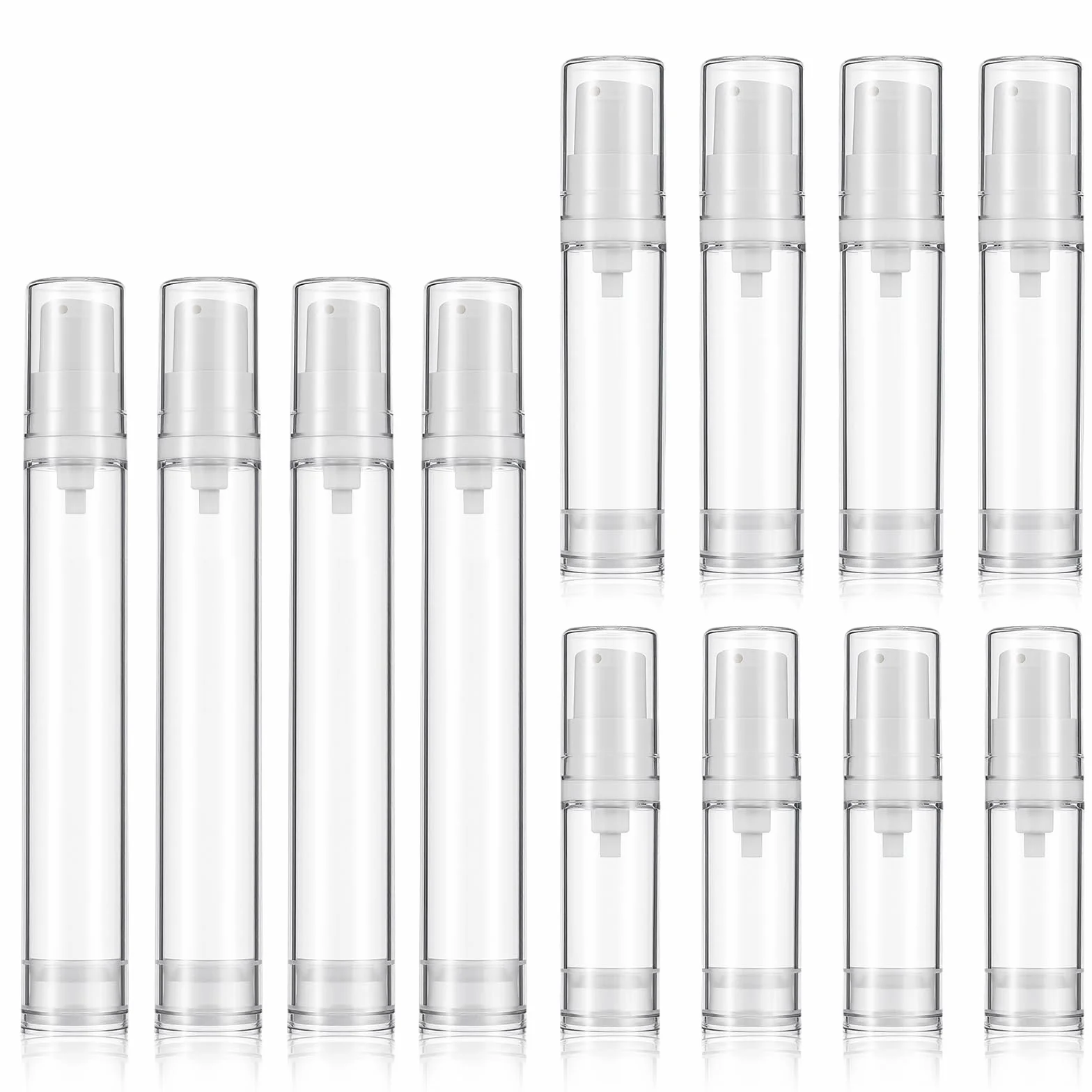 Andibro 12 dispensadores de bomba sin aire 5 ml 10 ml 15 ml botella vacía crema portátil viaje