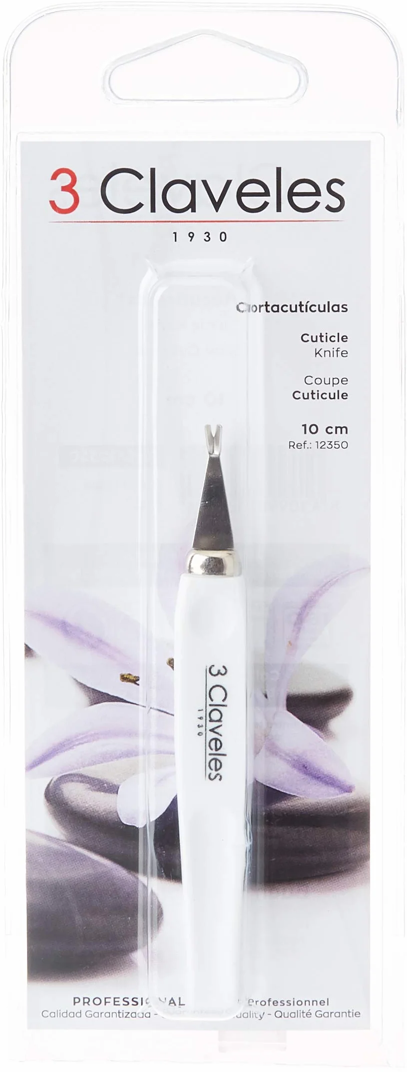 3 Claveles 12350 Cortacutículas Blanco 10 cm