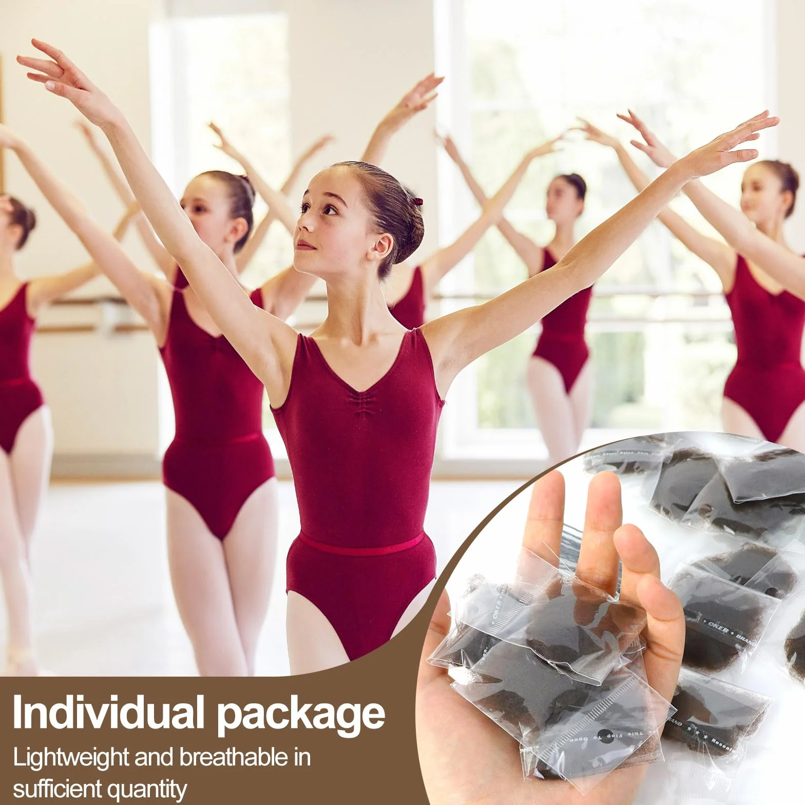 Redecilla Pelo Invisible 24 Piezas con Horquillas, Mallas Elásticas para Moño Ballet