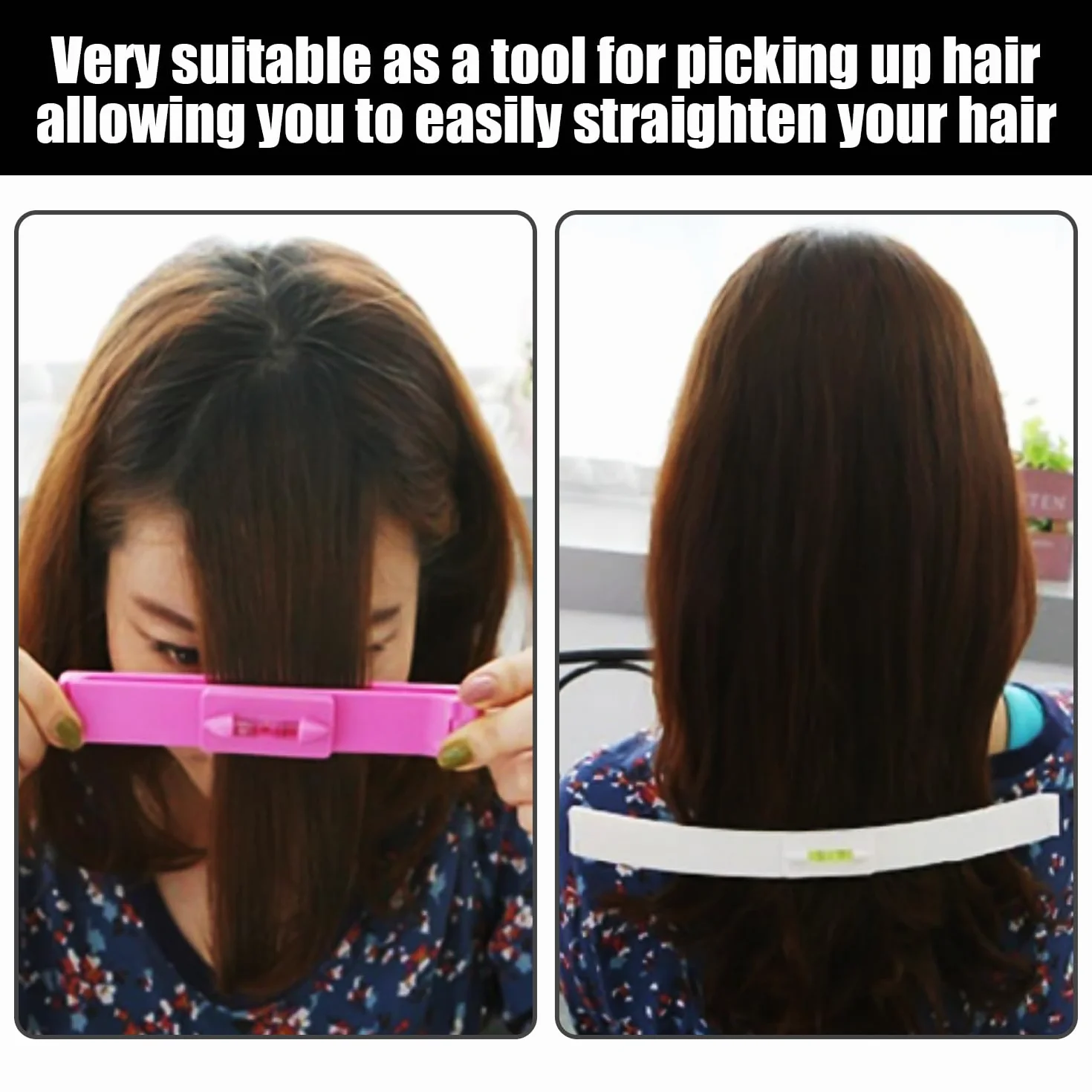 Clip de Flequillo Rosa, Clip de Cola Blanco, Peine para Cortar Cabello, Set de 3 Piezas