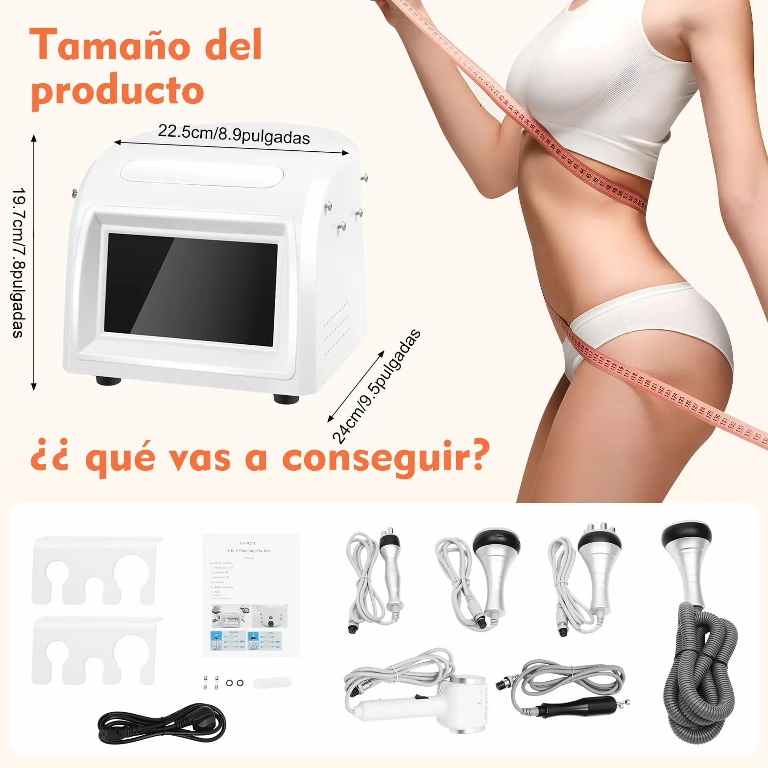 Máquina de cavitación 6 en 1 radiofrecuencia reafirmante modelado piel cuerpo rostro 40K