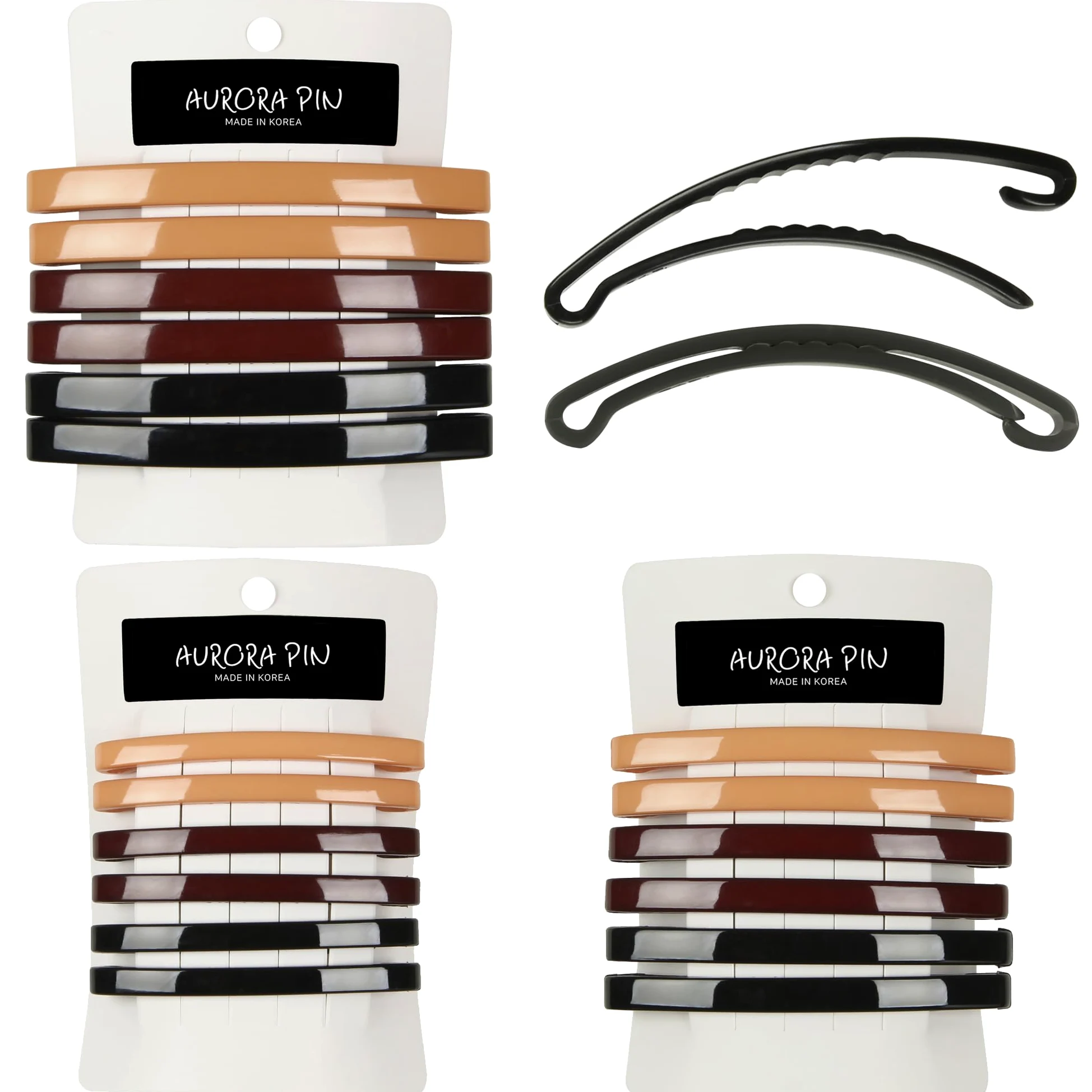 Pasadores de plástico pequeños para peinar el pelo, pinzas decorativas para medio recogido y cola de caballo, para niñas, mujeres con cabello muy fino y mediano, 18 piezas (GPL5)