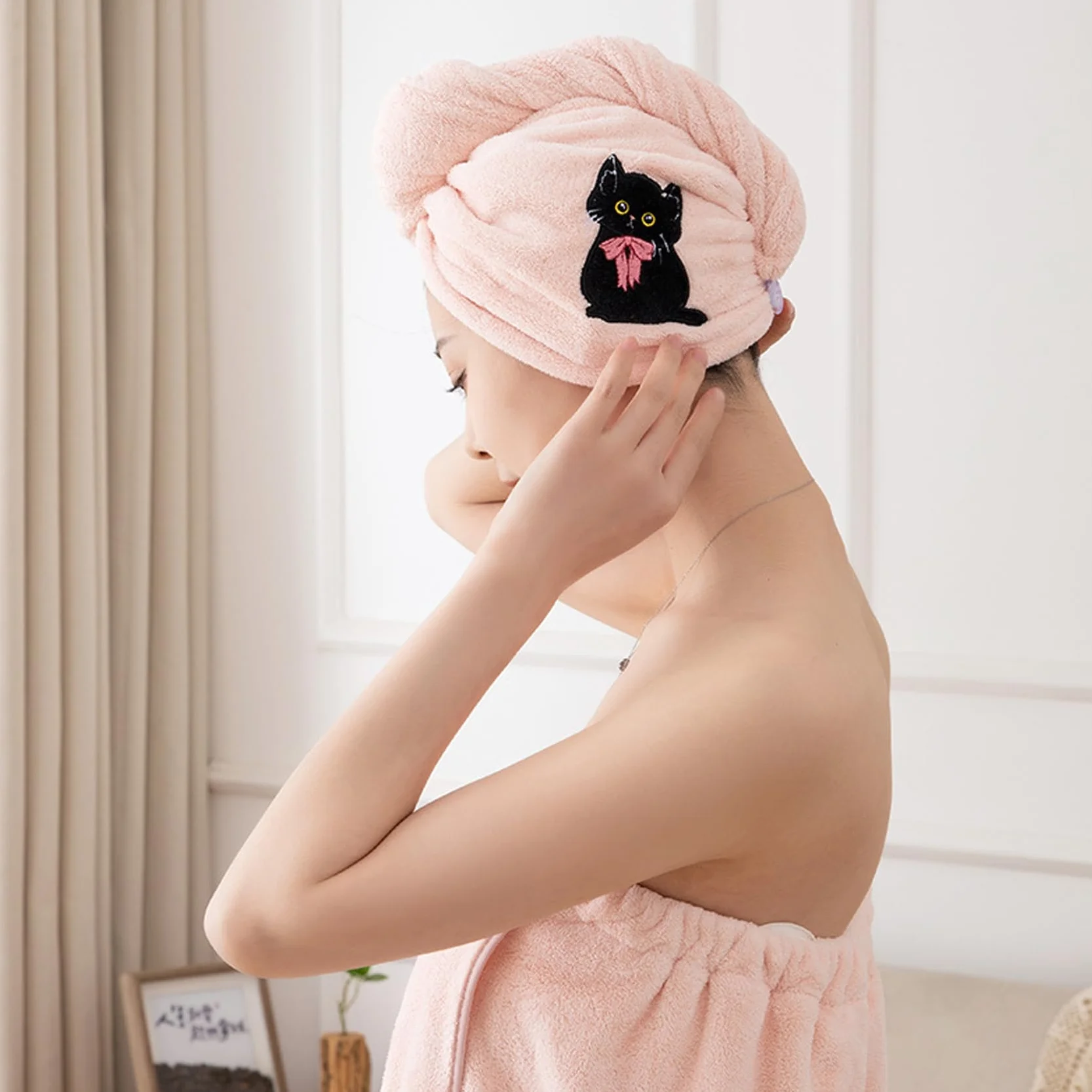 Toallas de Microfibra Turbante para Secar el Pelo, Morbido y Absorbente, Blanco