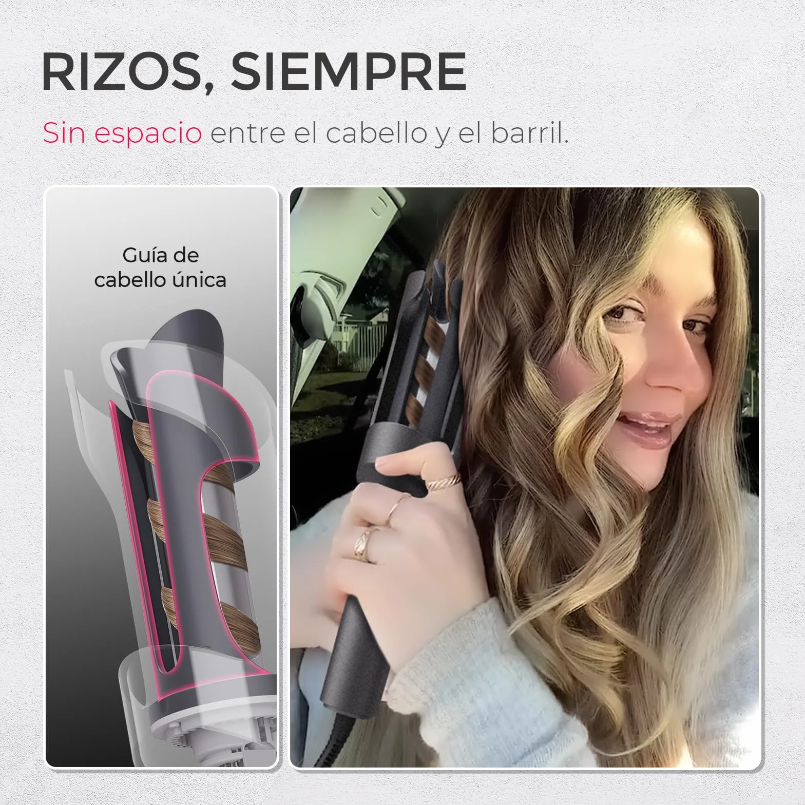 TYMO CURLPRO Rizador de Pelo Automático 25 mm 160-210℃ Cerámica Gris Metálico