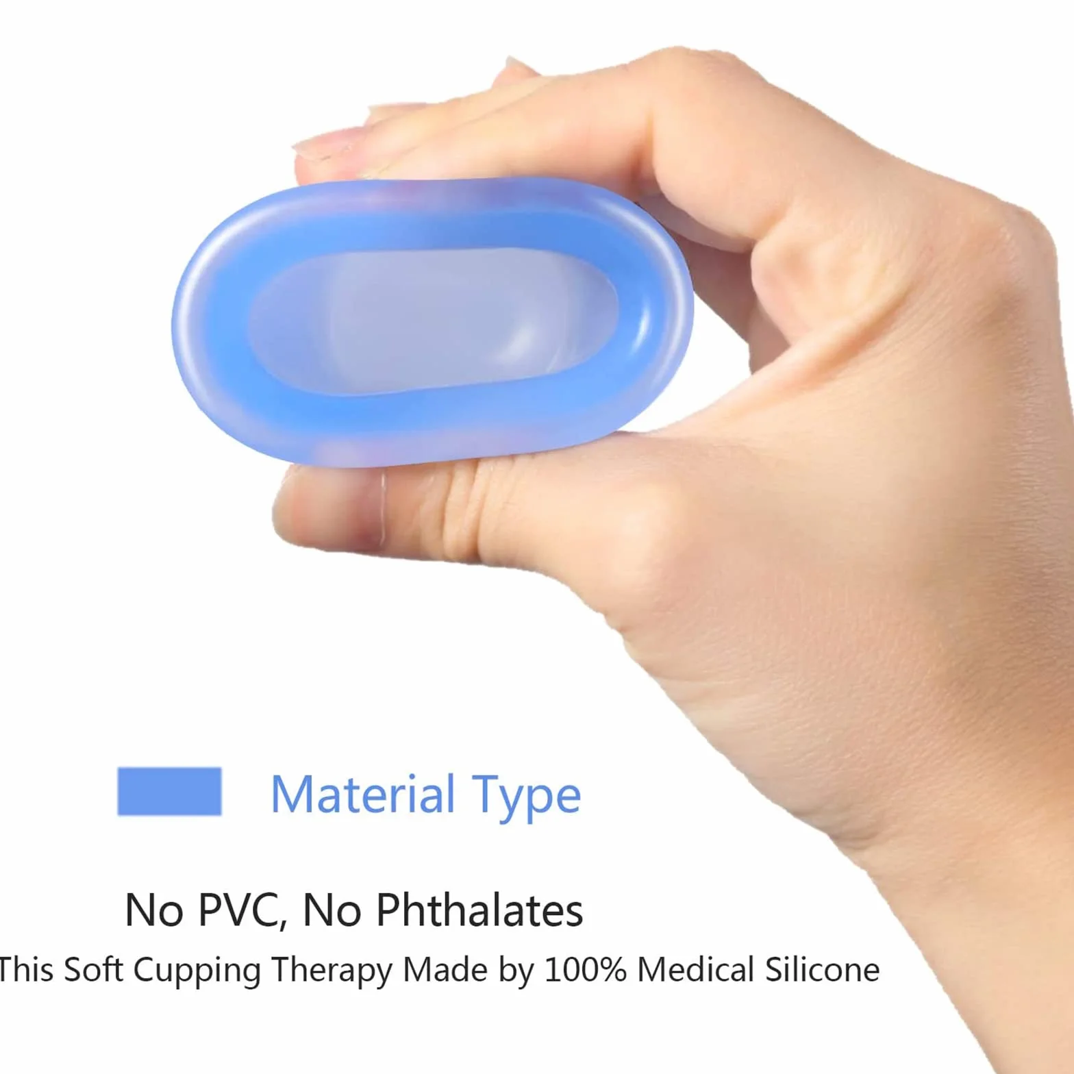 Ventosa anti celulitis adelgazante, tazas de masaje al vacío de silicona, tratamiento de belleza (azul)