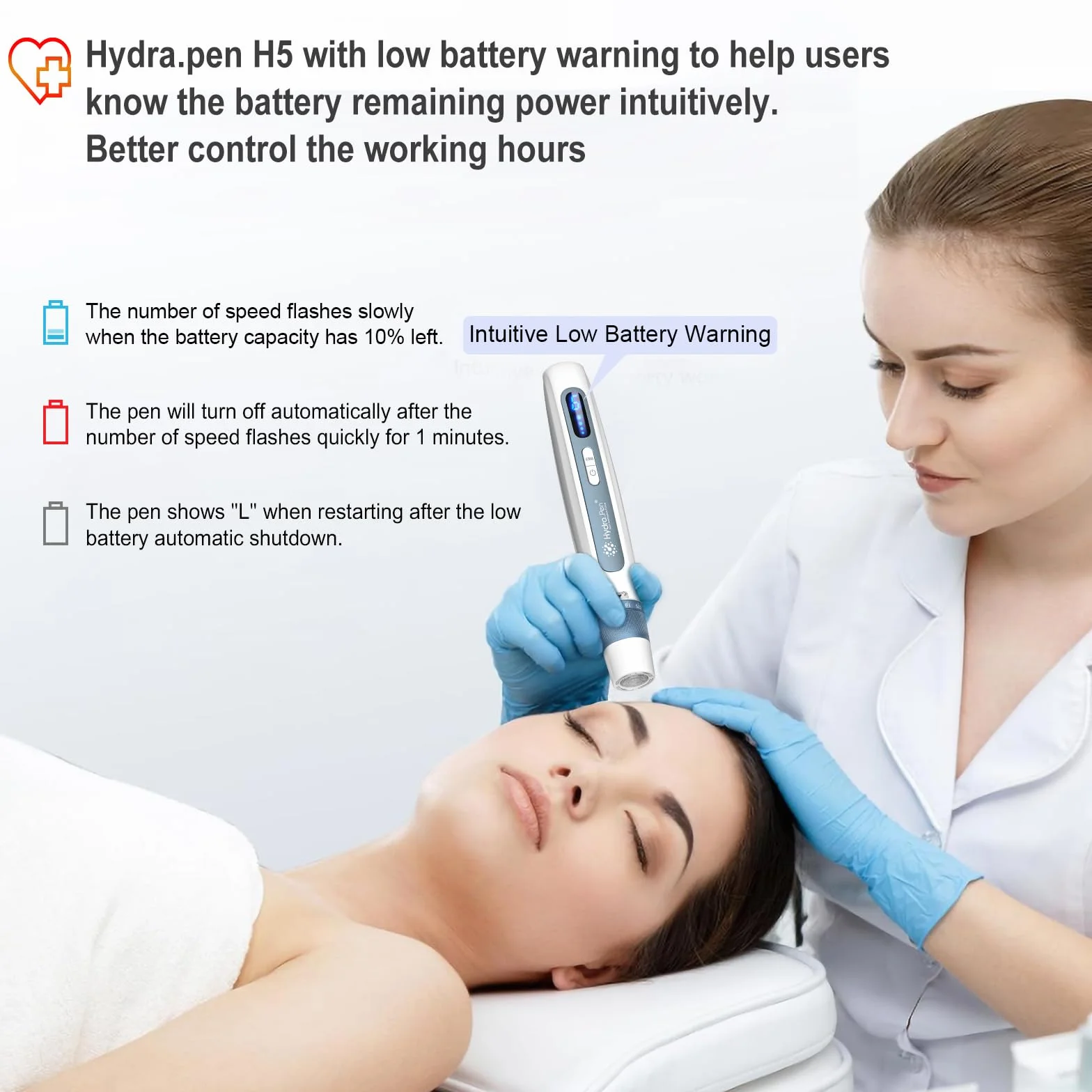 Hydra.pen H5 Dermapen Profesional Pluma de Microagujas Inalámbrica con EMS Microcurrent, 6 Niveles, 8 Cartuchos