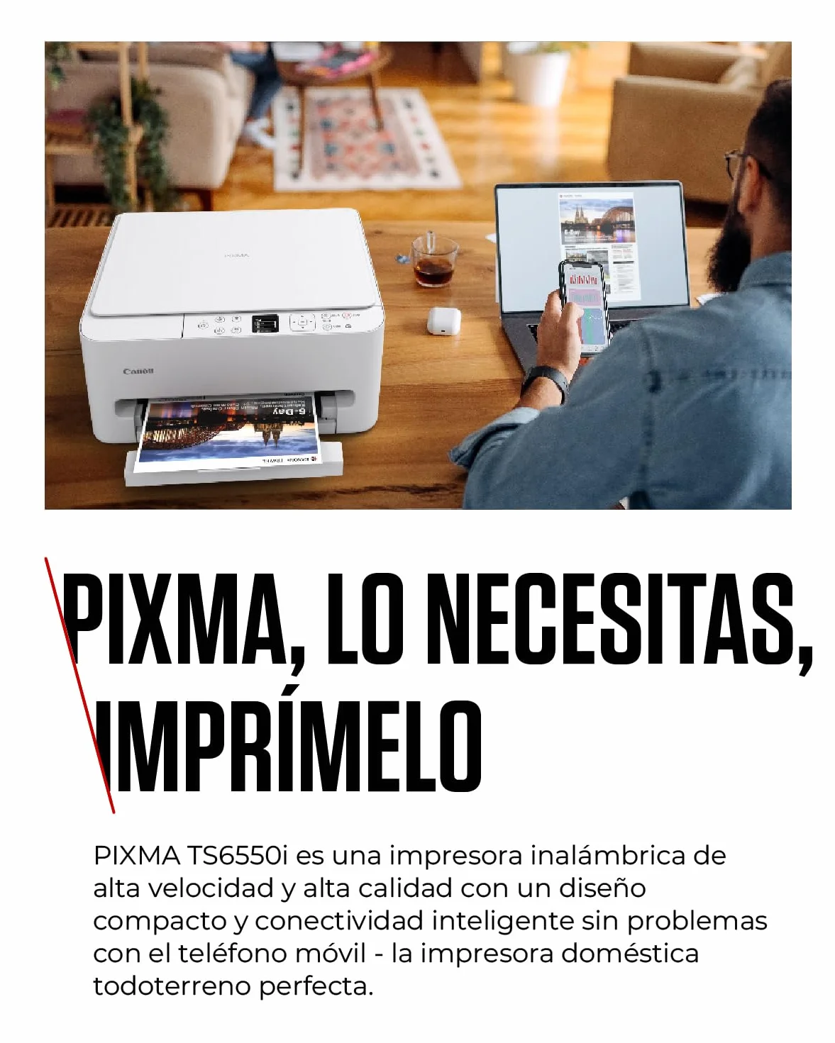 Canon PIXMA TS6550I Impresora Todo en Uno Wi-Fi Pantalla OLED 1,42" Inalámbrica