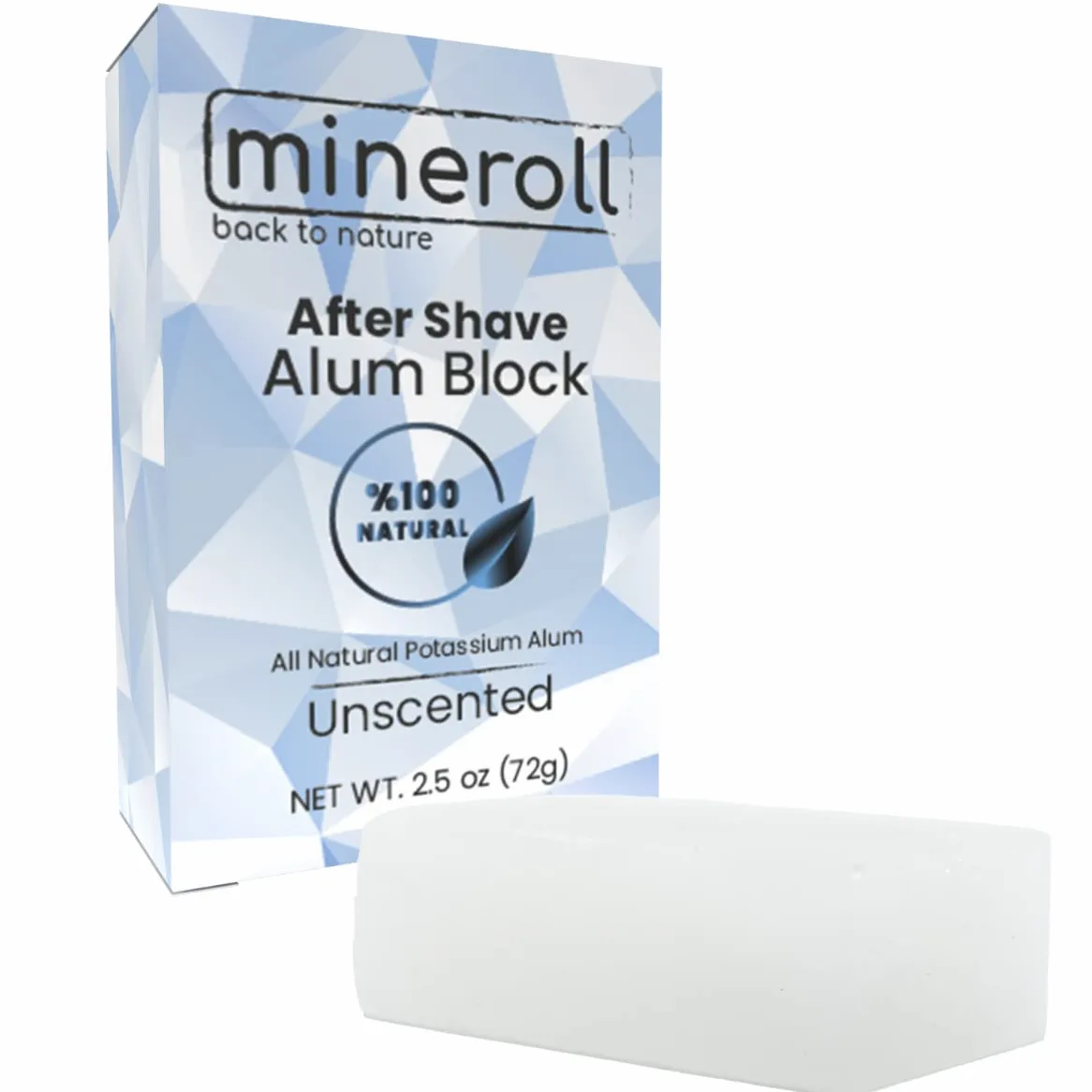Bloque De Alumbre Para Después Del Afeitado, Piedra De Alumbre Completamente Natural, Calmante De La Piel Astringente, Barra De Alumbre Para El Vello Encarnado, Sin Perfume, 2.5 oz