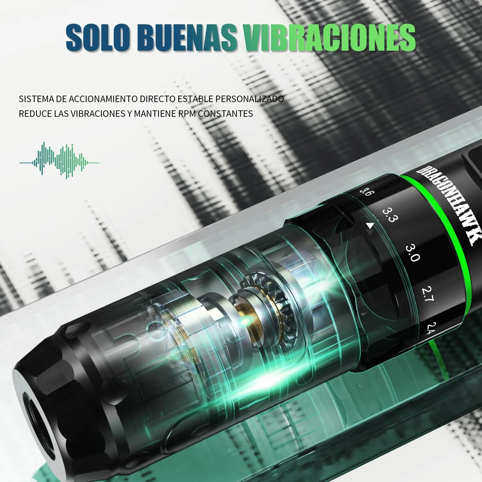Dragonhawk L3 Kit de Tatuaje, Máquina de Tatuar Inalámbrica con Recorrido de 2.4-4.2 mm y Batería de 2000 mAh, Impresora de Esténciles, 20 Agujas Cartucho para Principiantes y Artistas