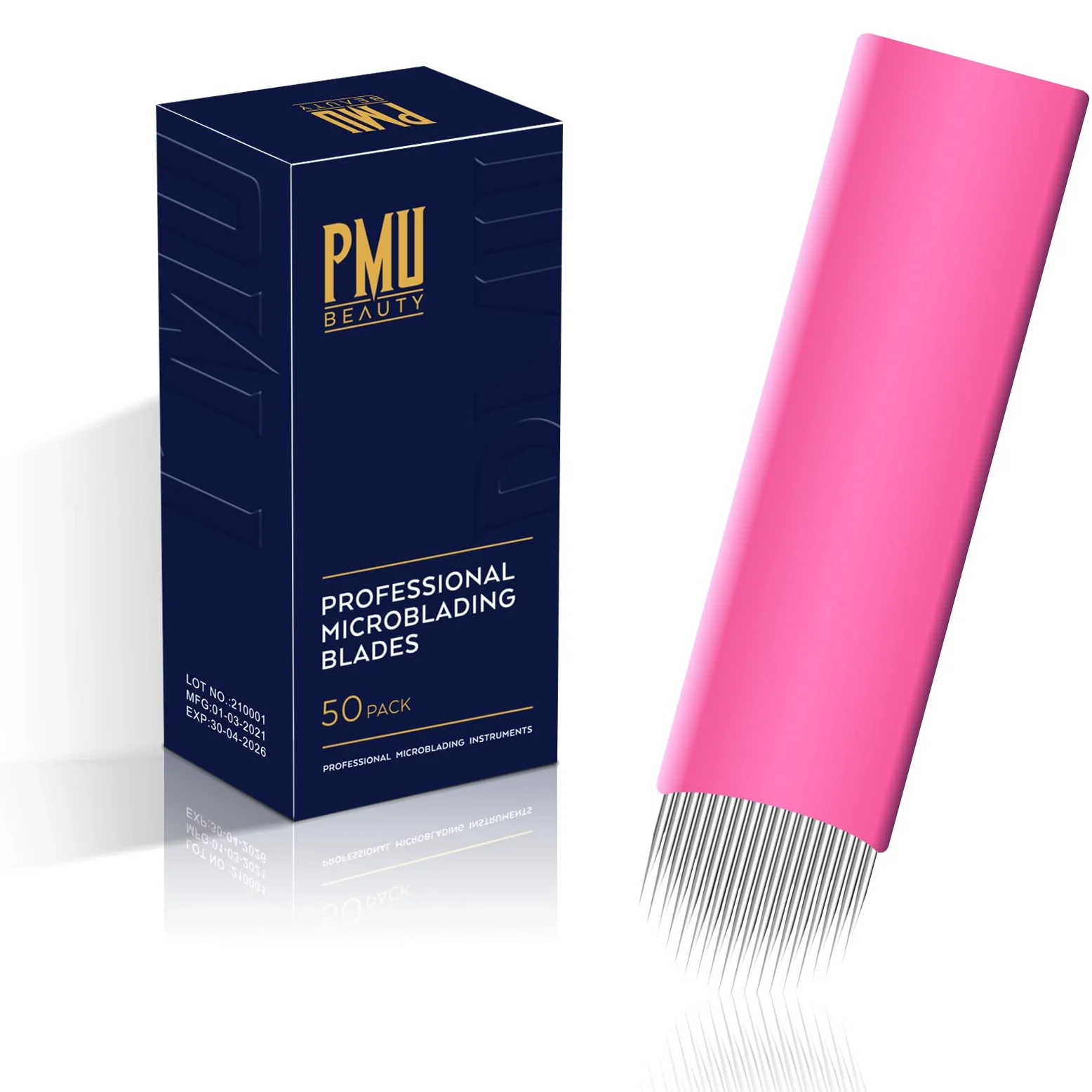50 agujas profesionales de microfilado de 0,18 mm de diámetro, desechables, manual para cejas, tatuajes, pipas de tatuaje, suministros de maquillaje permanente, kits de microblading (18 U)