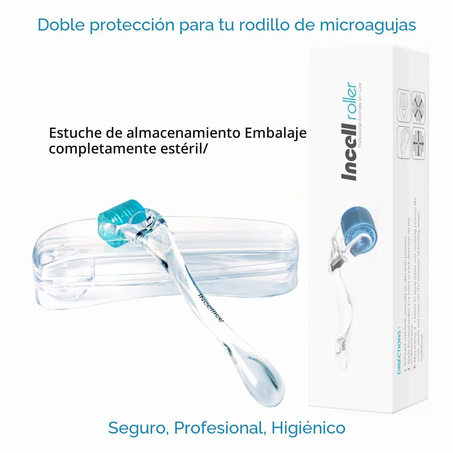 Derma Roller 0.5 mm Titanio Aguja, Microneedling Roller para Crecimiento de Cabello y Barba