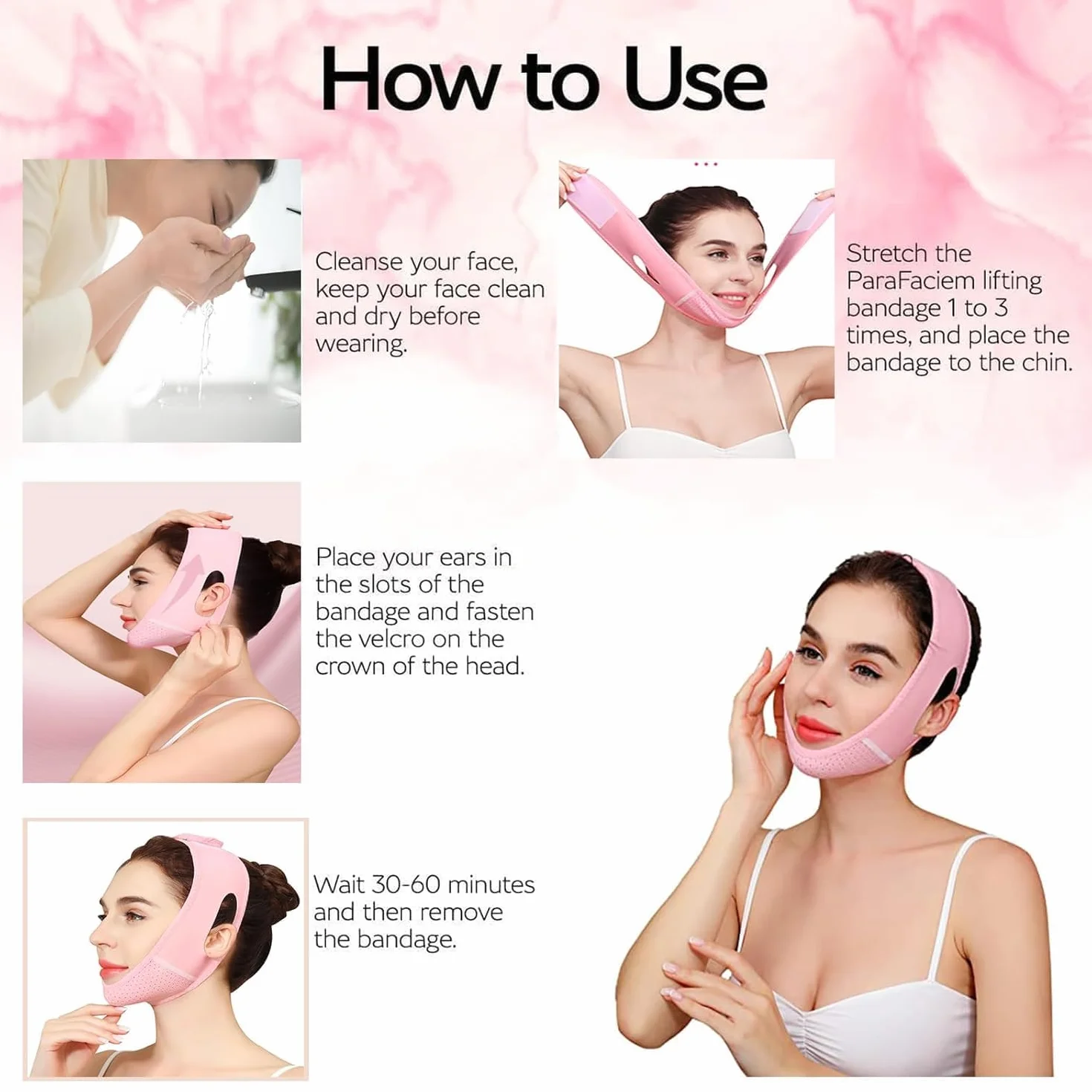 Máscara Lifting Facial Reutilizable V Line, Reductor de Papada, Ajustable