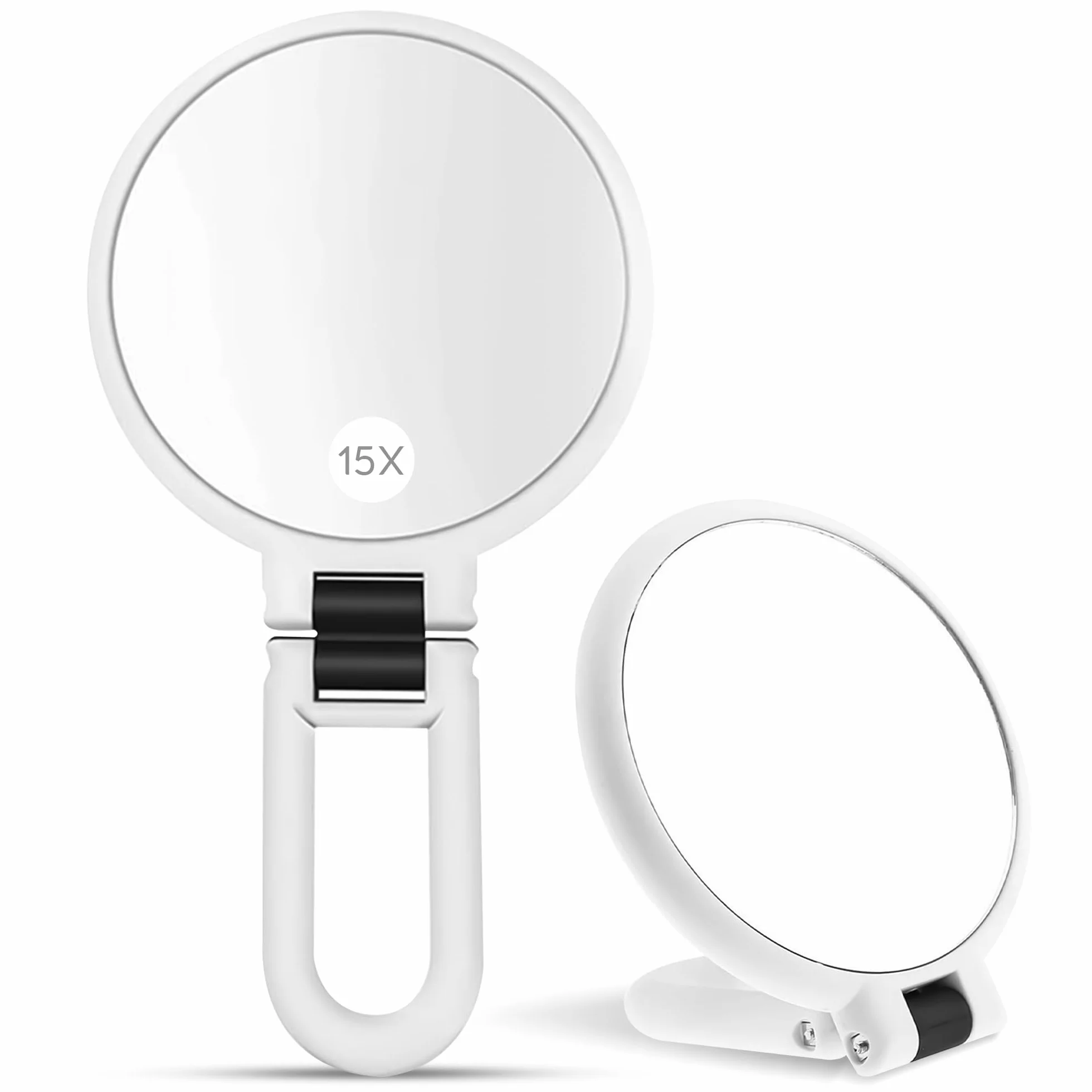 Espejo de Aumento 15x Plegable de Mano con Mango para Maquillaje y Viajes