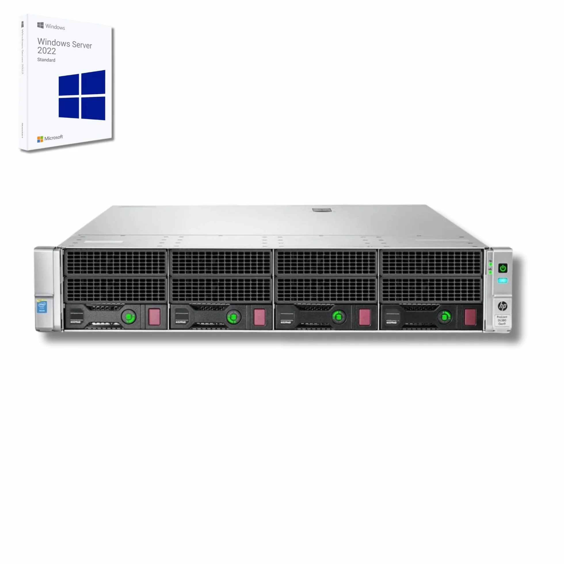 HP ProLiant DL380 Gen9 Estantería para servidor 2x Intel Xeon 2690 V3 128GB RAM 2x SAS 3.5" 4TB iLO H840 Windows Server 2022 Reacondicionado