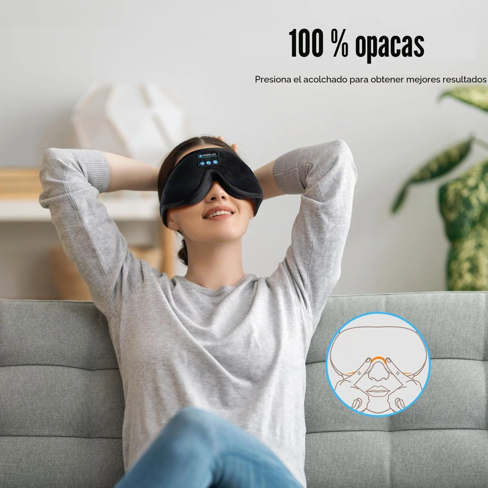 Antifaz para dormir con auriculares Bluetooth, máscara 3D inalámbrica música, regalo para mujeres
