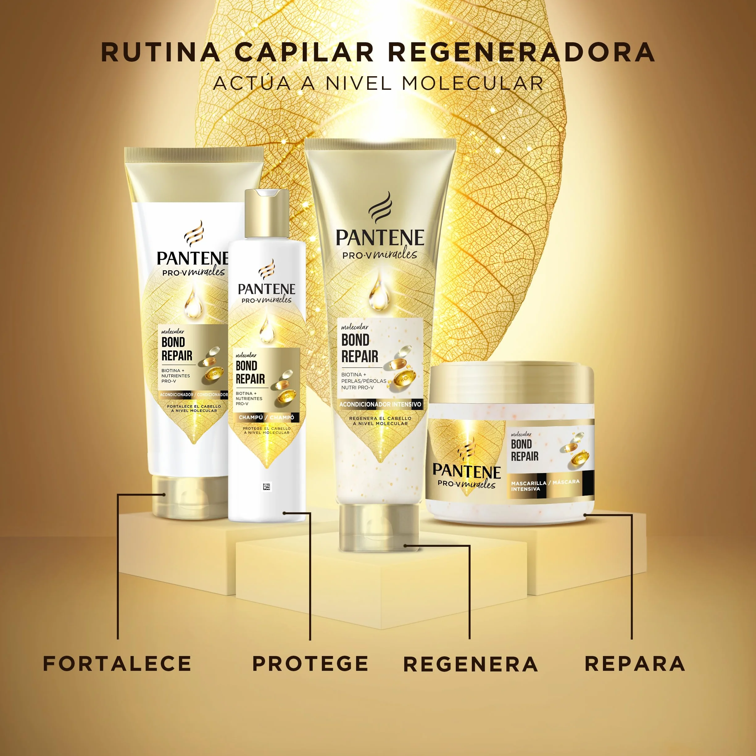 Pantene Molecular Bond Repair Mascarilla Capilar Intensiva con Biotina 300ml para Pelo Dañado