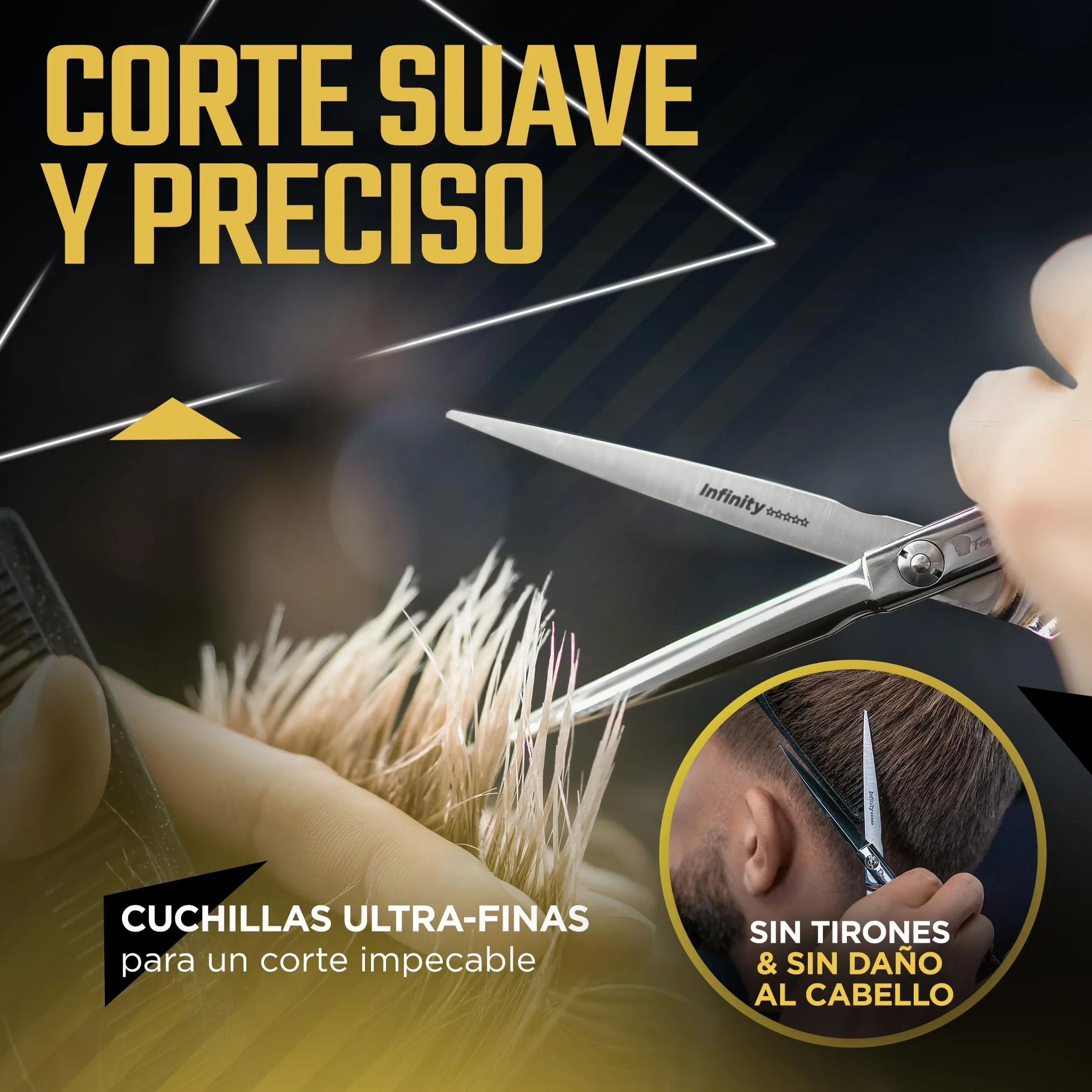 Tijeras Peluqueria Profesional 6 Pulgadas Cuchillas Finas Acero 440C