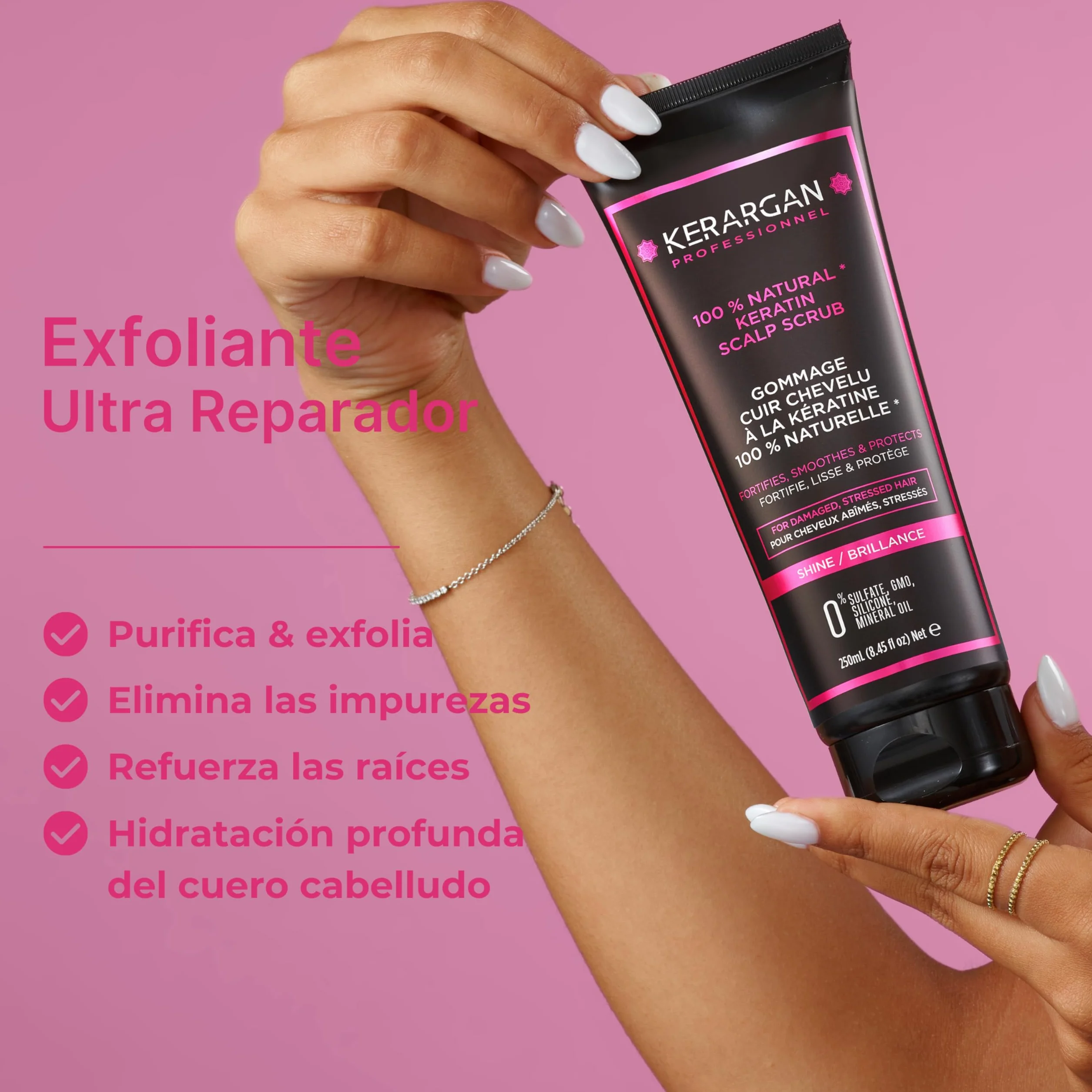 Kerargan Exfoliante Purificante de Queratina para Cabello Dañado 250ml
