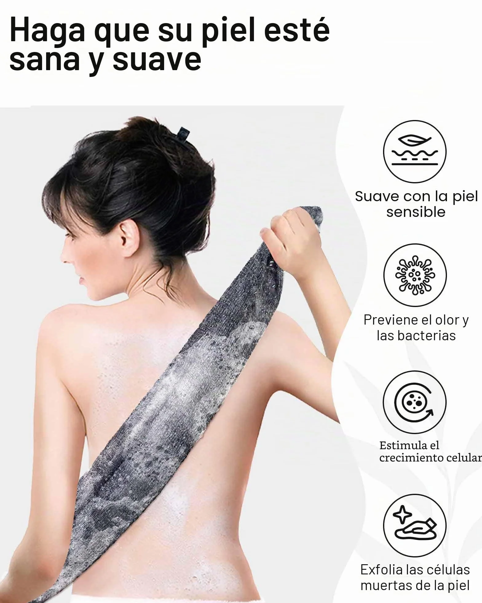 Yiclick Paquete de 2 Toallas Exfoliantes - Esponja de Lufa para Cuerpo - Exfoliante de Espalda Suave y Áspera