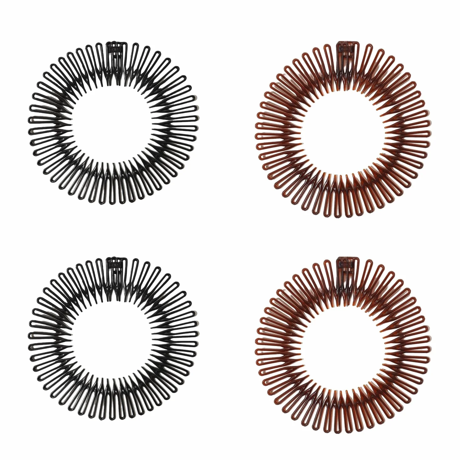 Peines de Estiramiento Circular Completo, Diadema Elástica Mujer, Bandas para Cabello Zigzag, Plástico
