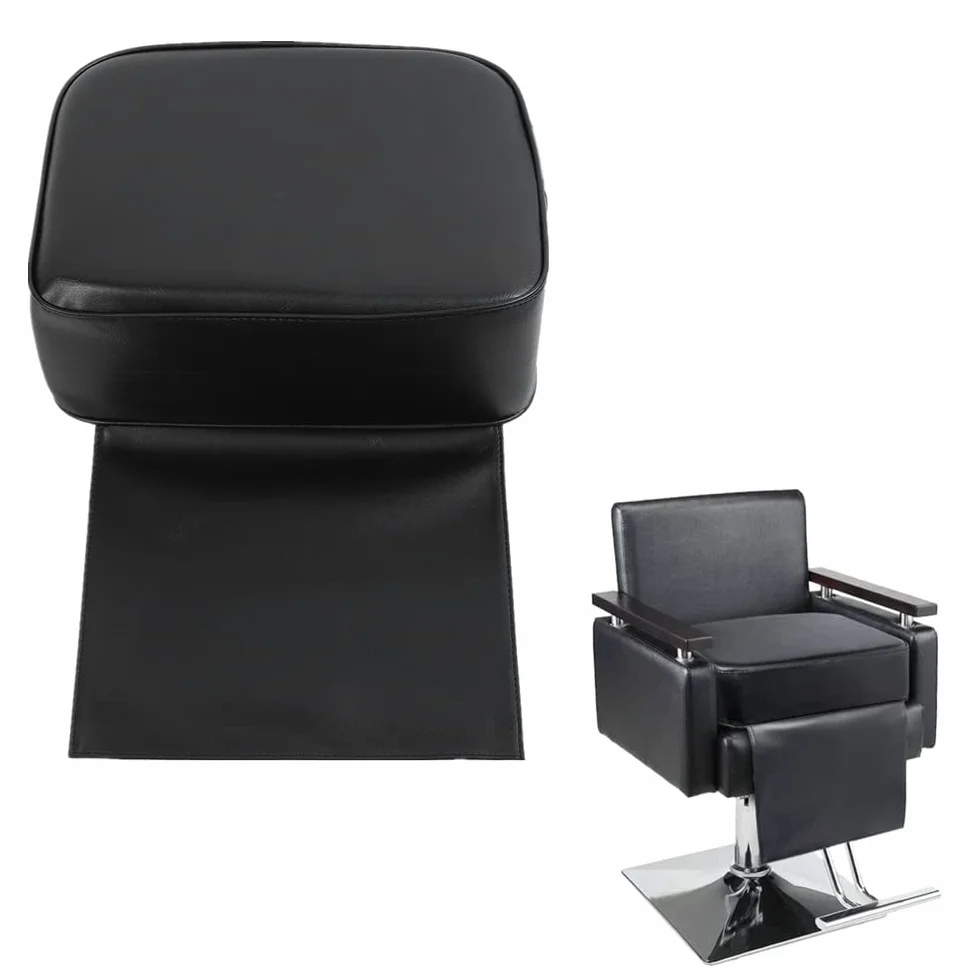 Silla de peluquería para niños, asiento elevador de peluquería, cojín de corte de pelo negro