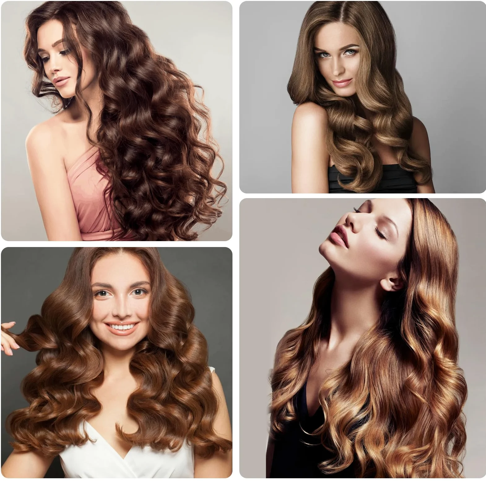 BESSEEK Rodillos para el cabello, paquete de 12 rizadores de peluquería de salón de belleza, peinado rizado para bricolaje, los colores pueden variar (mediano plus)